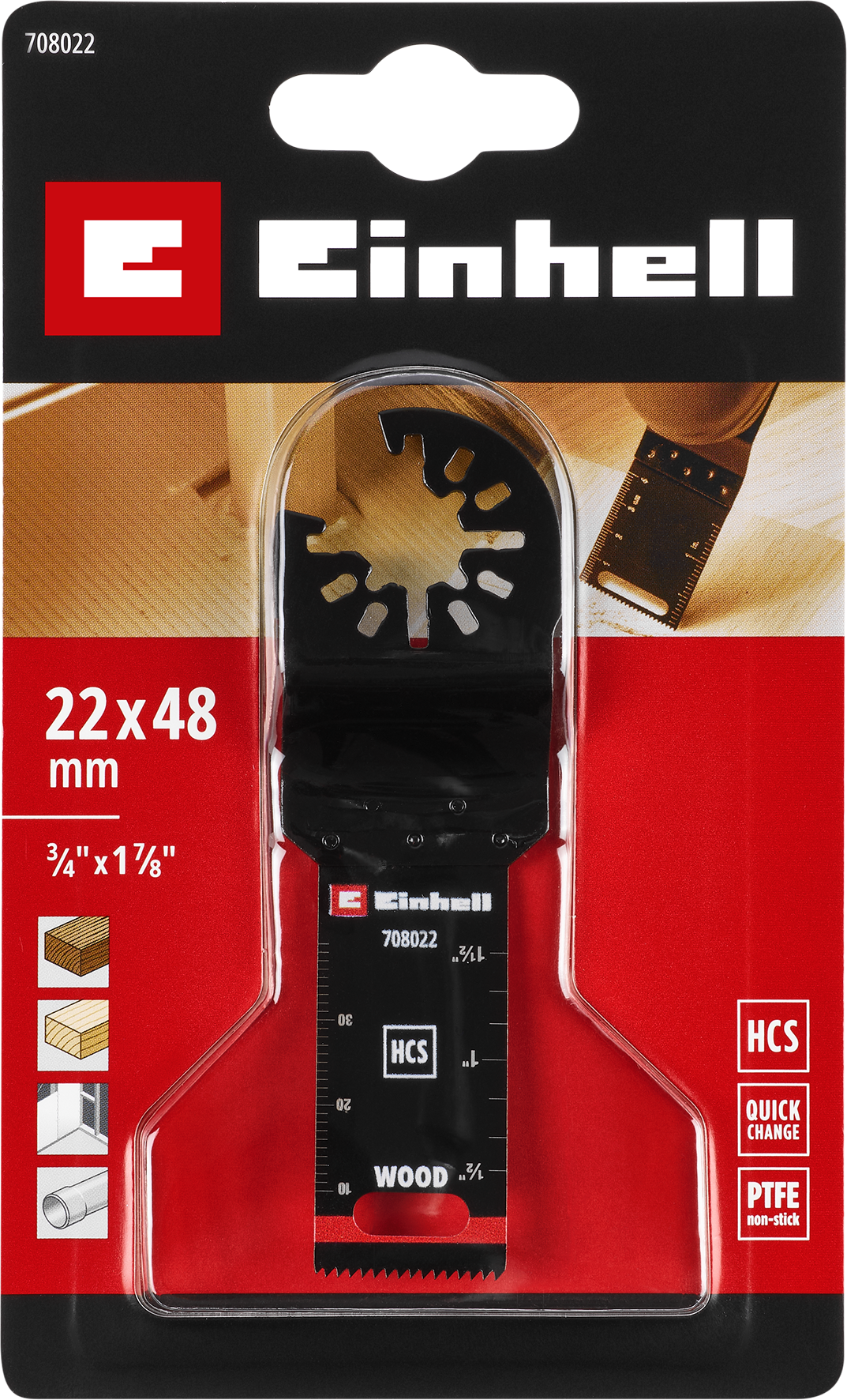 Einhell HCS-Tauchsägeblatt mit Universalaufnahme, gerade, 22 x 48 mm