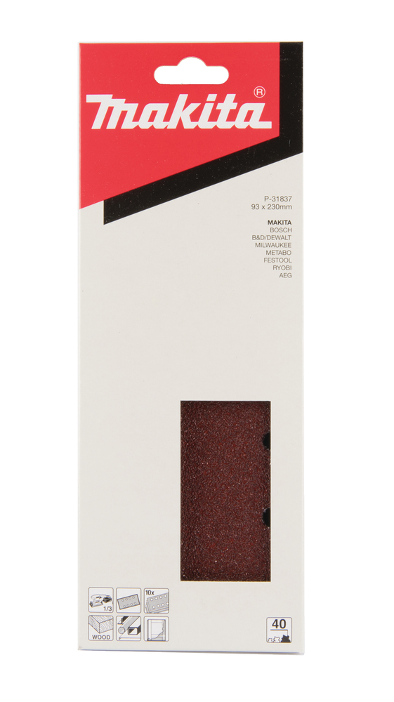 Makita Schleifpapier P40 93x230 mm, gelocht Makita Schleifpapier P40 93x230 mm, gelocht