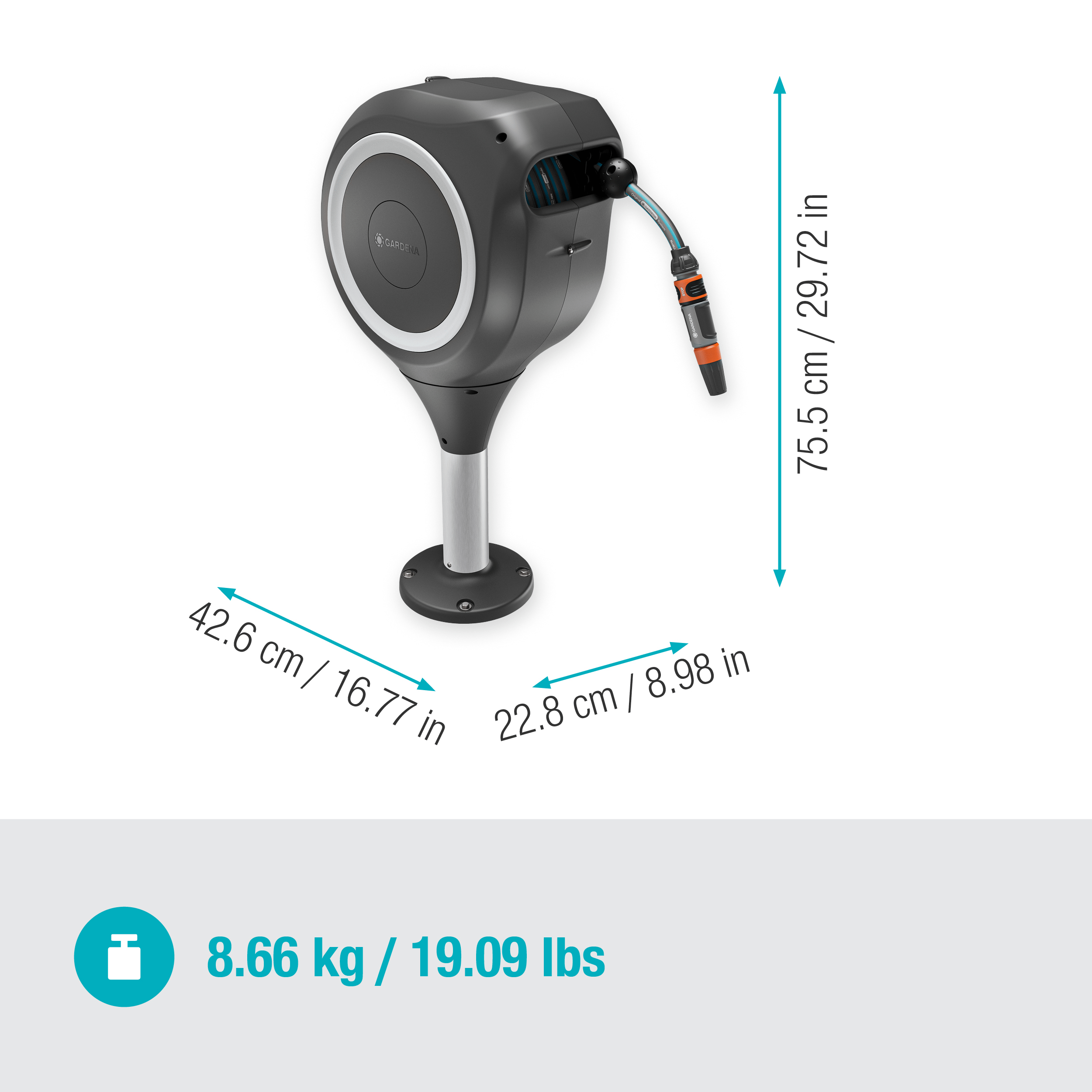 Gardena Terrassen-Schlauchbox RollUp M (weiß) 20 m Gardena Terrassen-Schlauchbox RollUp M (weiß) 20 m