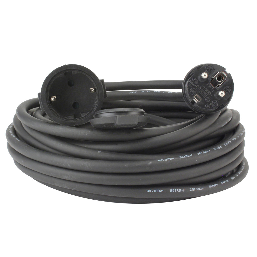 44563 Unitec Verlängerungskabel H05RR-F 3G, 1,5mm², 10m