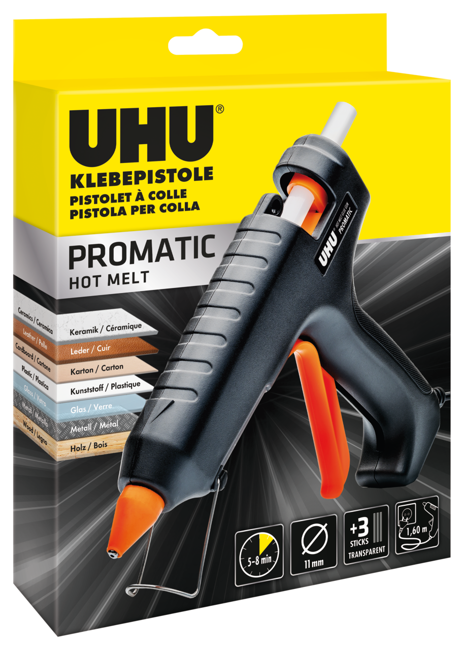 Uhu Heißklebepistole Promatic, Faltschachtel