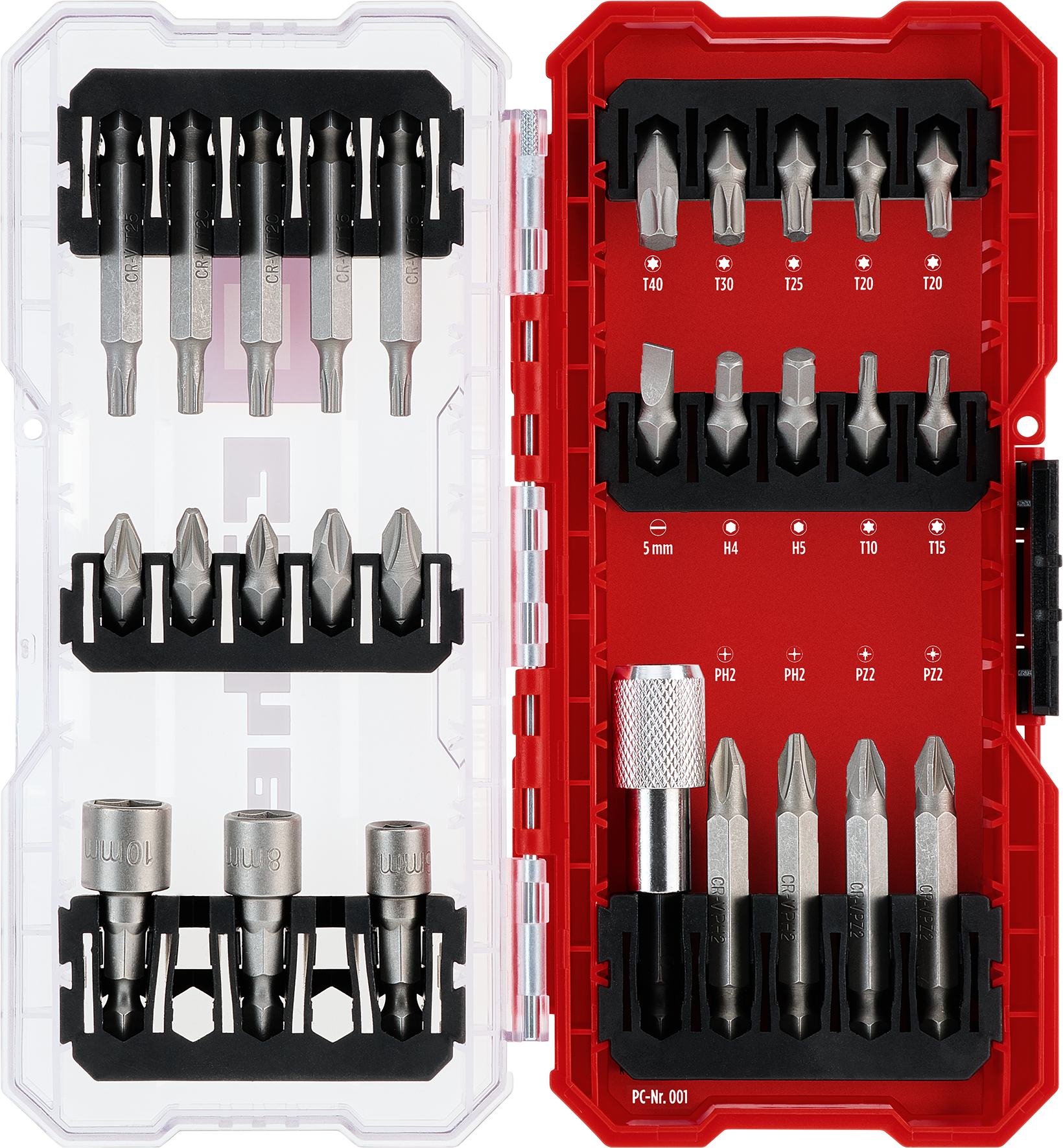 Einhell Bit- und Steckschlüssel-Set aus CrV-Stahl, S-CASE, 28-tlg.