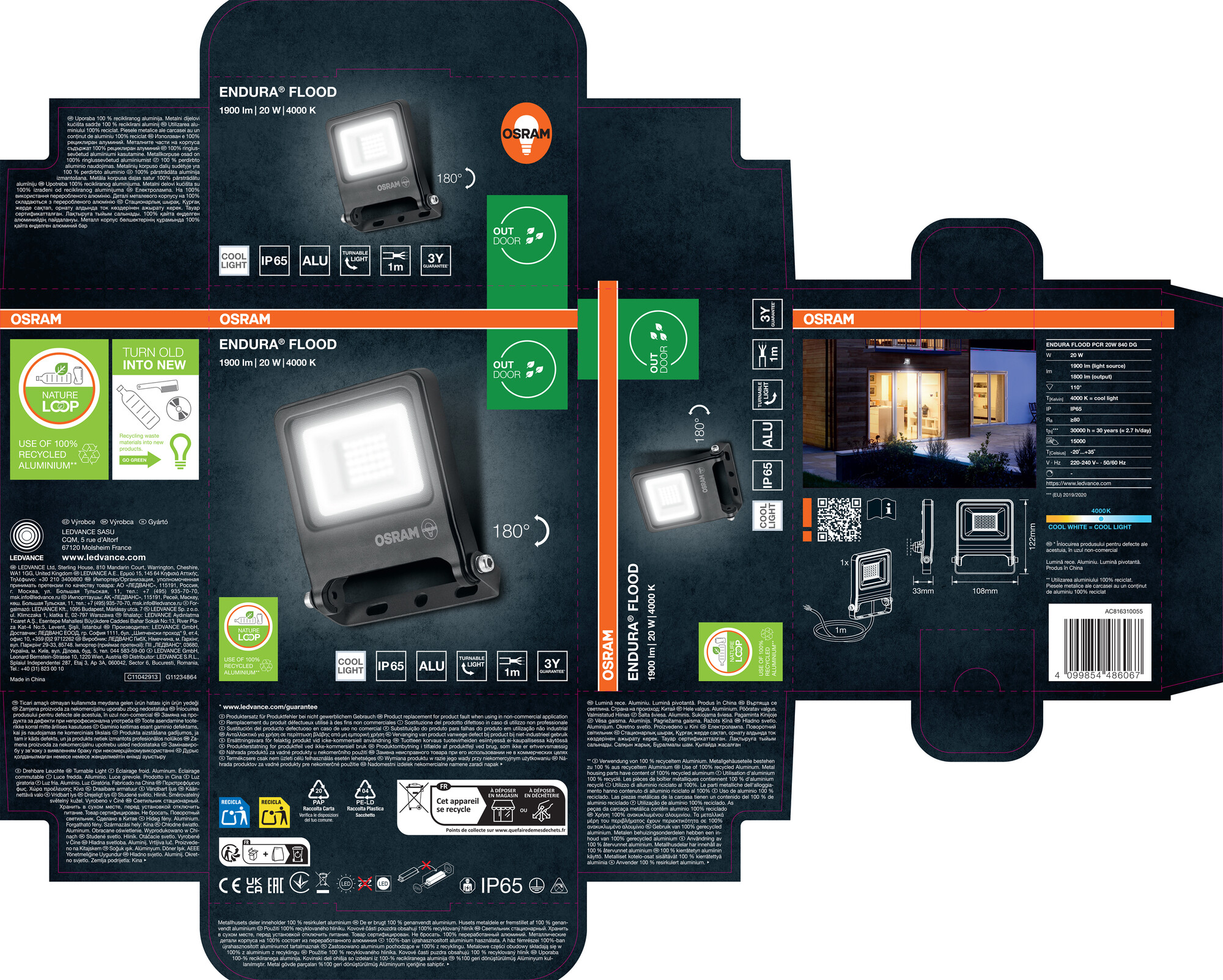 Osram LED Strahler Endura, 20W, Kaltweiß