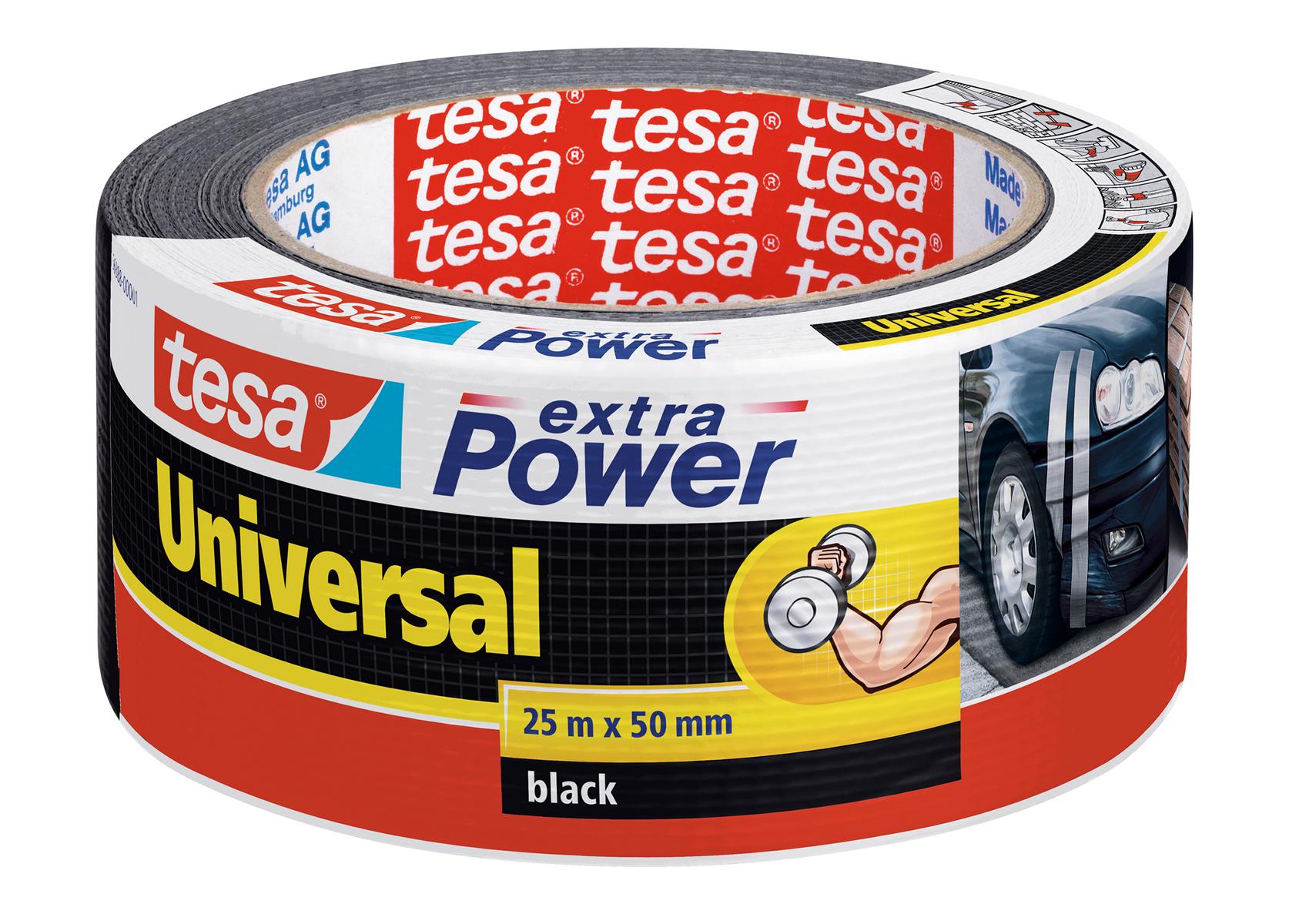 tesa_563880000107_LI444_front_pa tesa extra Power Universal, schwarz, 25 m