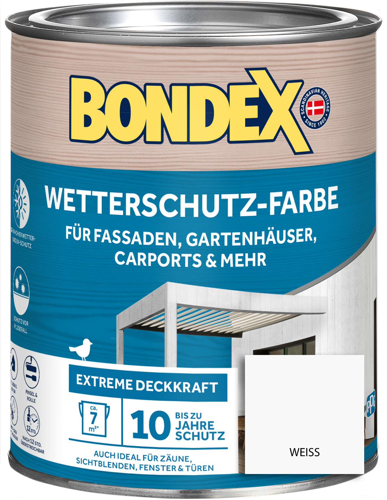 Bondex Wetterschutz-Farbe, weiß, 0,75 l Bondex Wetterschutz-Farbe, weiß, 0,75 l