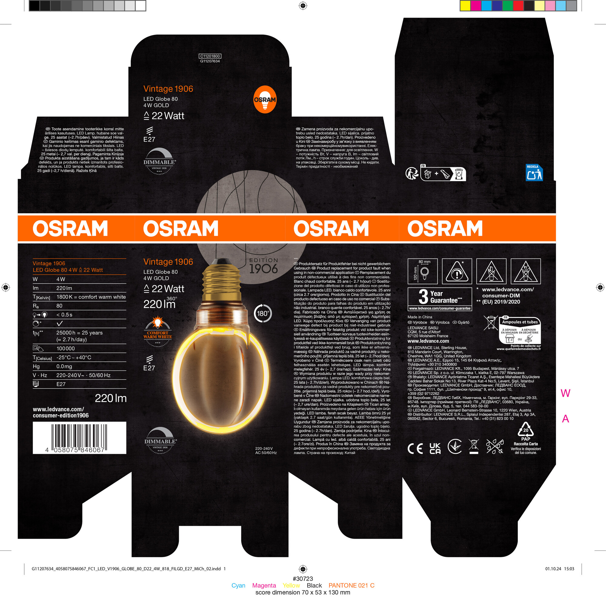 Osram Vintage 1906 LED Lampe O-Form, warmweiß