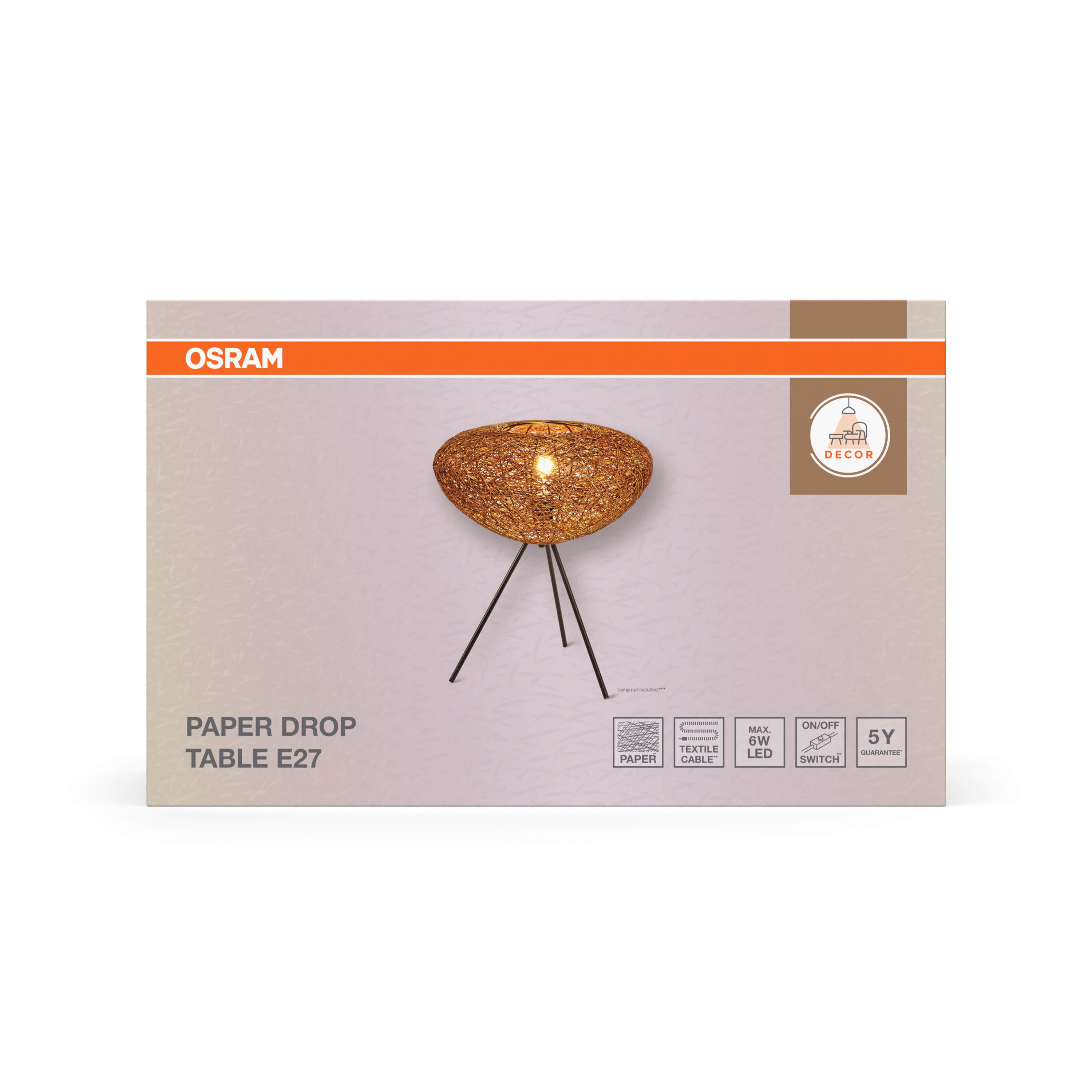 Osram Decor Tischleuchte, 1XE27, schwarz