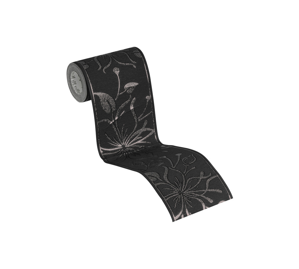 A.S. Création Bordüre, floral schwarz glitzer – selbstklebende wandborte mit blumenmuster A.S. Création Bordüre, floral schwarz glitzer – selbstklebende wandborte mit blumenmuster