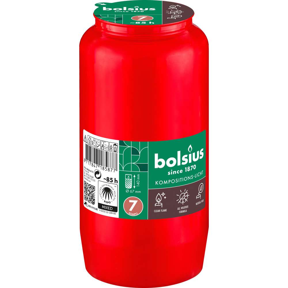 Bolsius Kompolicht Nr. 7, rot Bolsius Kompolicht Nr. 7, rot