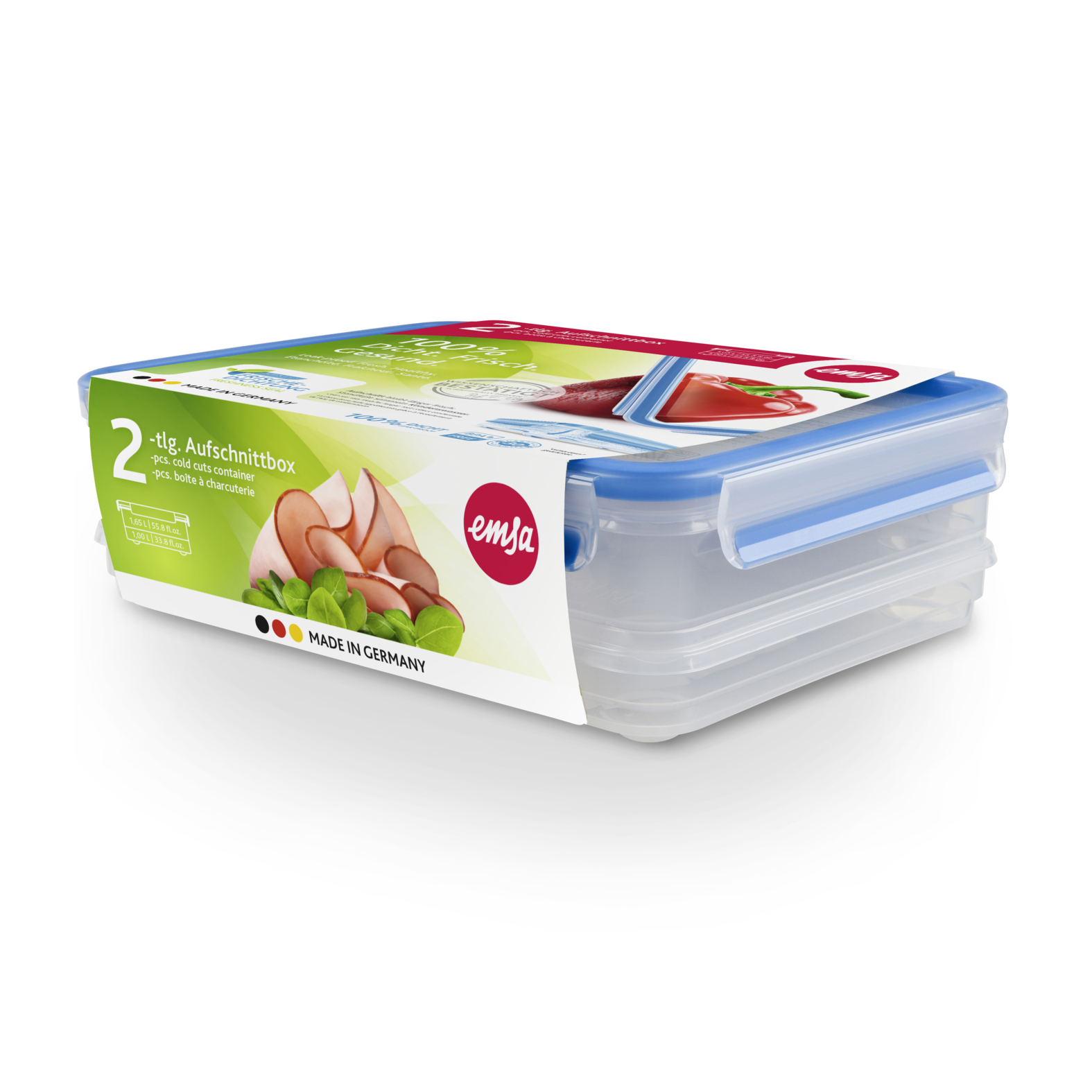 EMSA Clip & Close Aufschnittboxen-Set 2-teilig, rechteckig EMSA Clip & Close Aufschnittboxen-Set 2-teilig, rechteckig