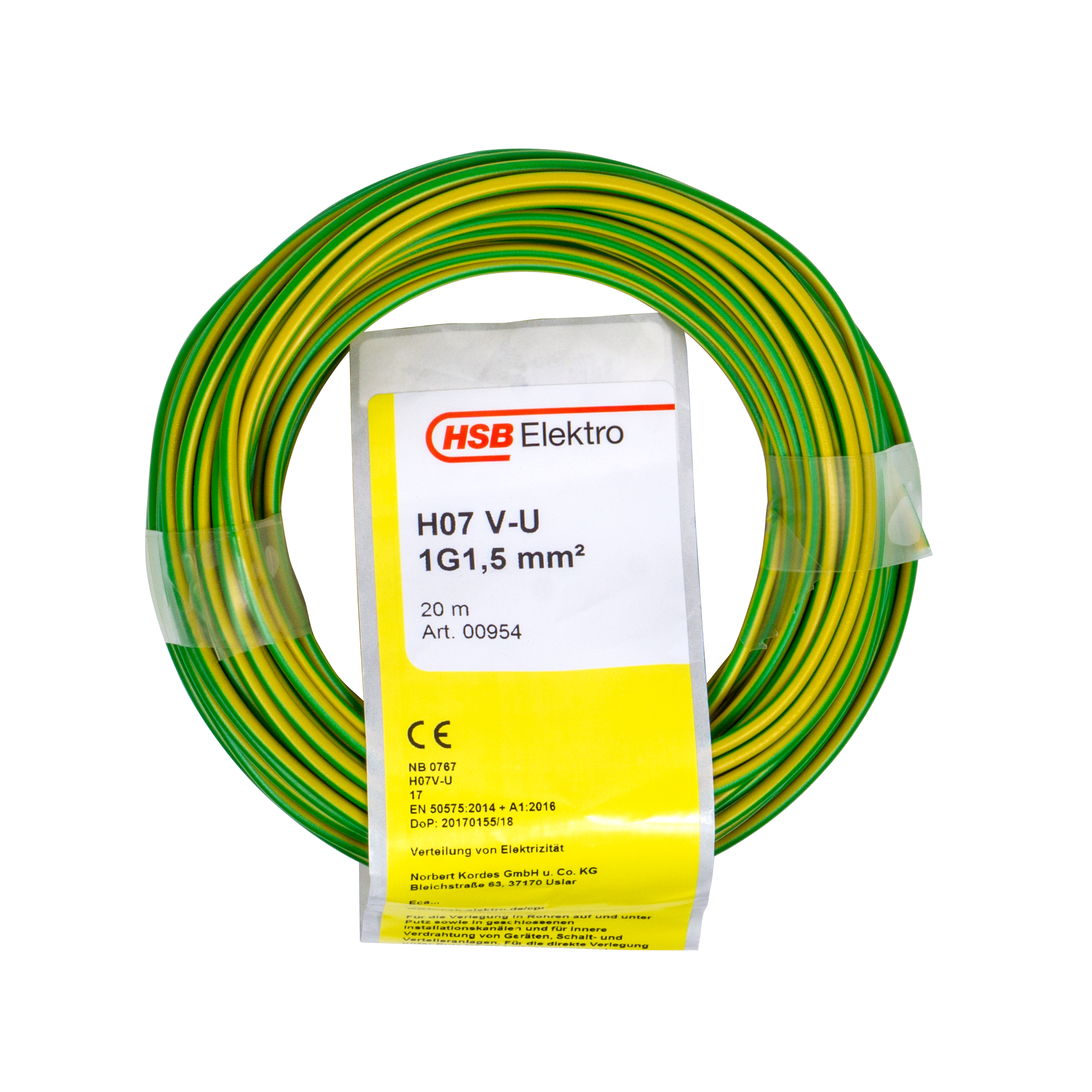 380909uBQQFFPOkJyoi ADERLEITUNG H07V-U 1,5MM²,20M,GN/GE