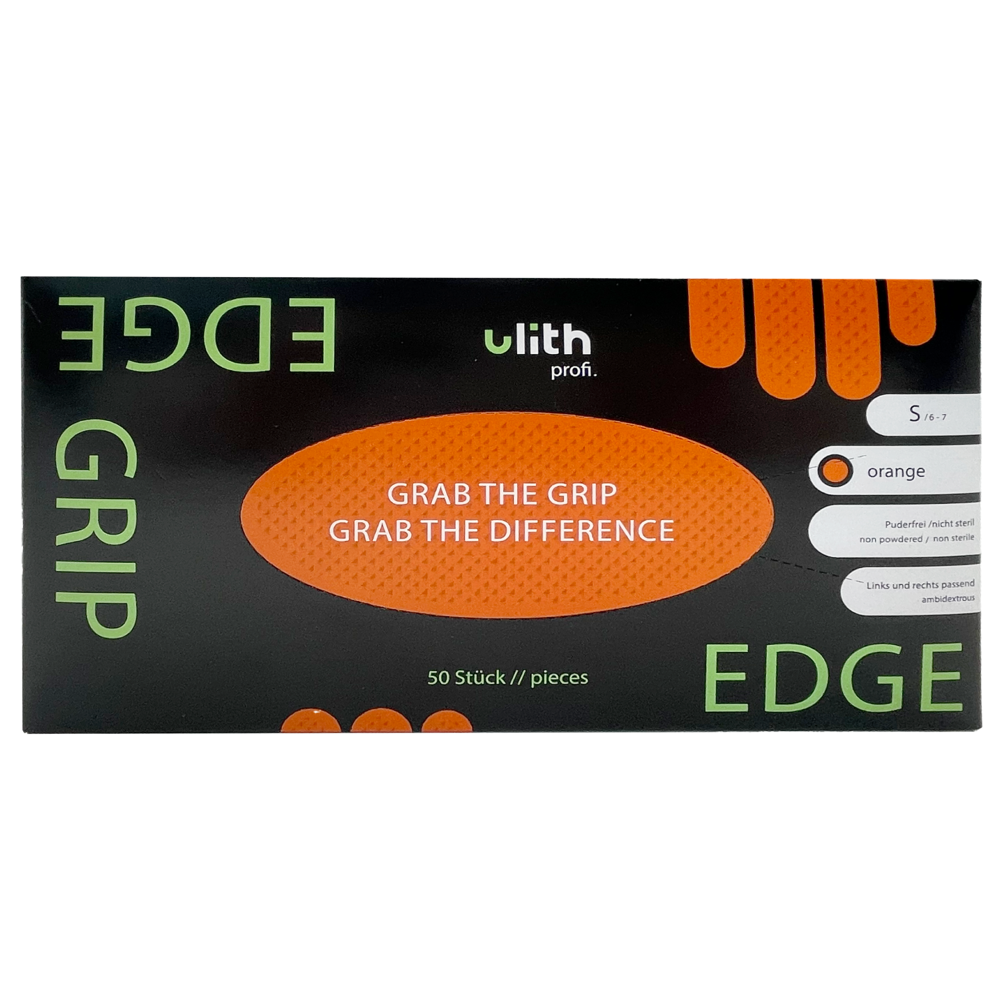 Uhlith Grip Handschuhe mit Diamantprägung Orange, Größe M