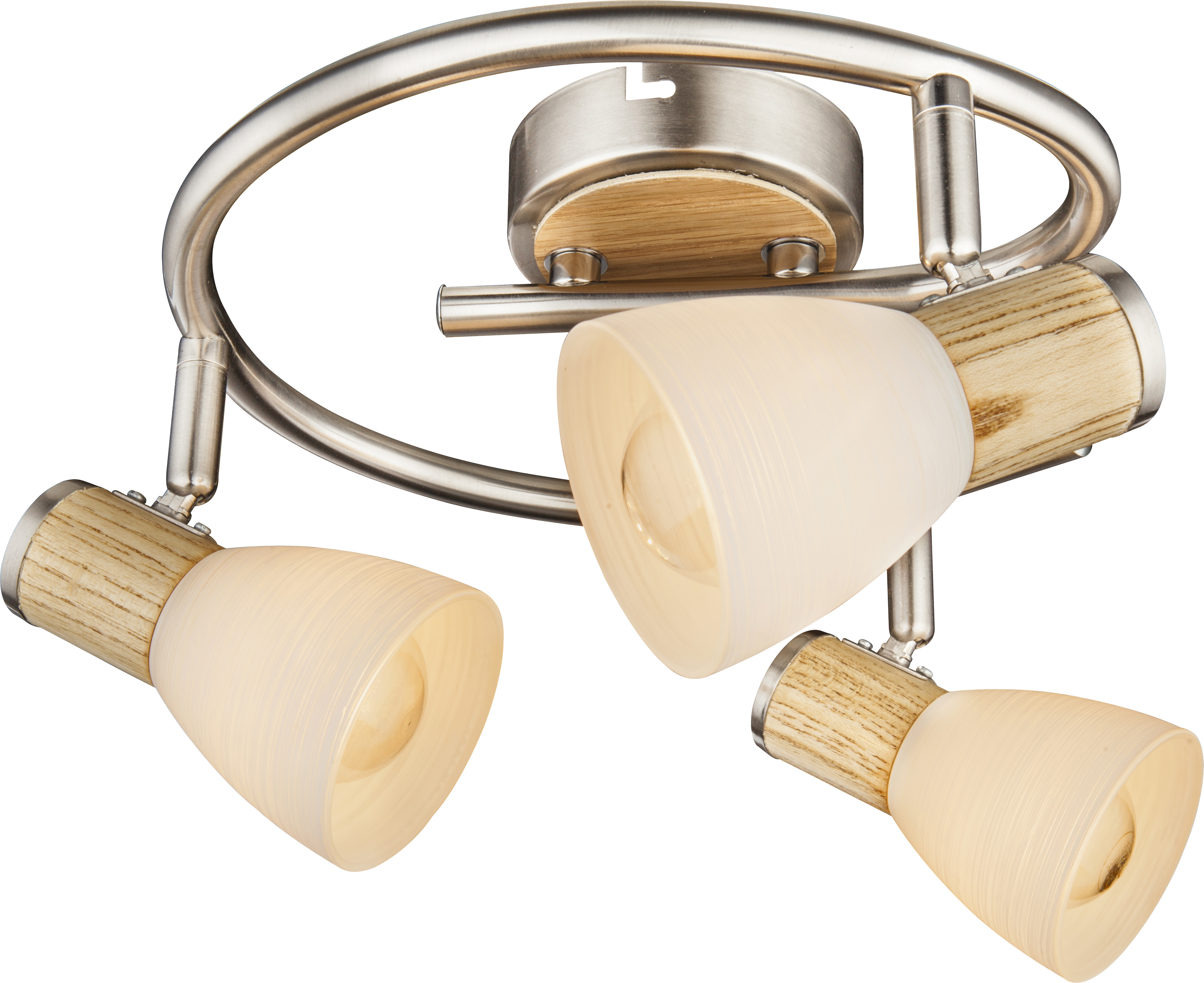 GLOBO STRAHLER 3XE14 NICKEL HOLZ GLAS