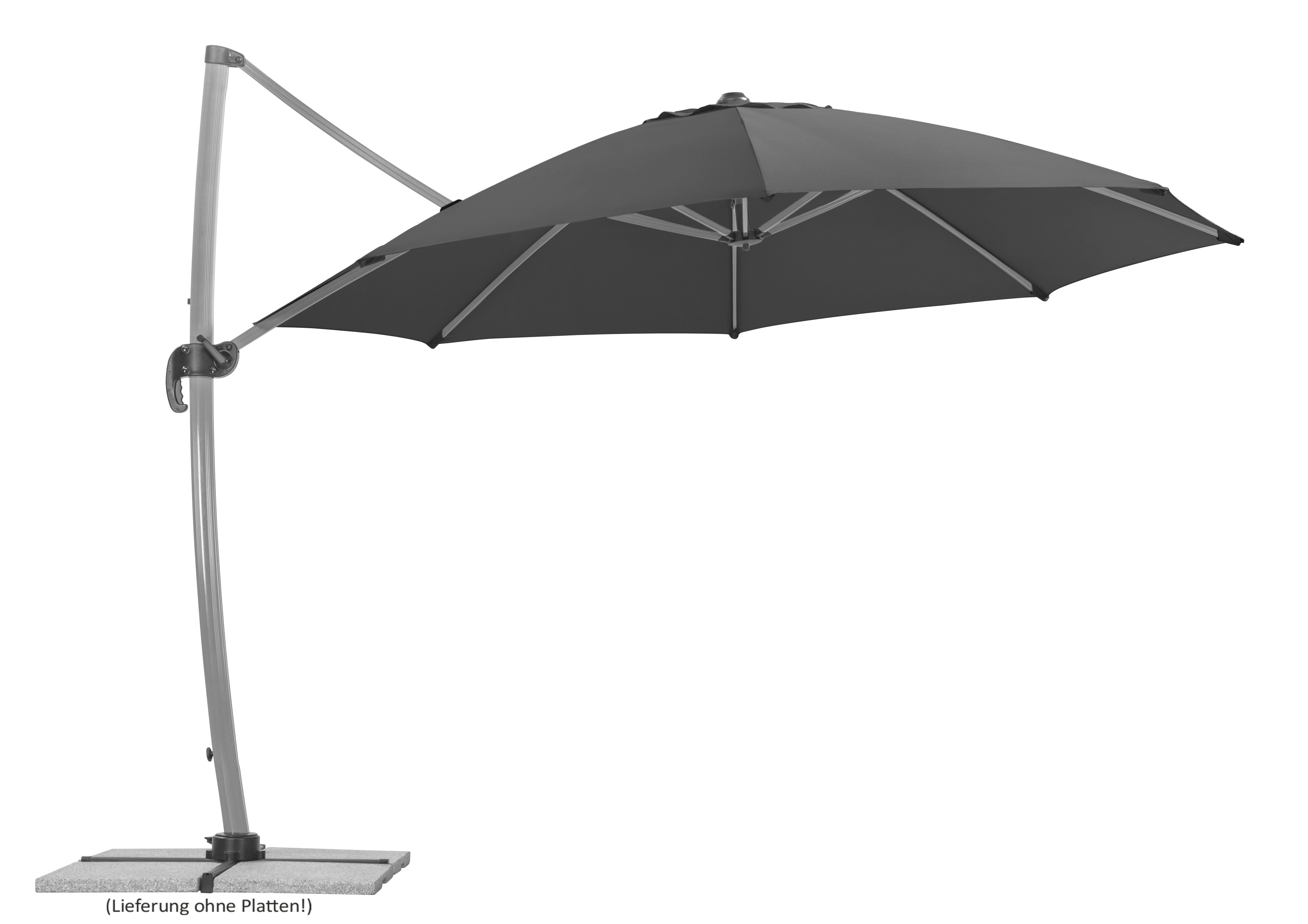 Schneider Ampelschirm Rhodos Rondo, 390 x 350 x 280 cm, Polyester 200 g/m², anthrazit