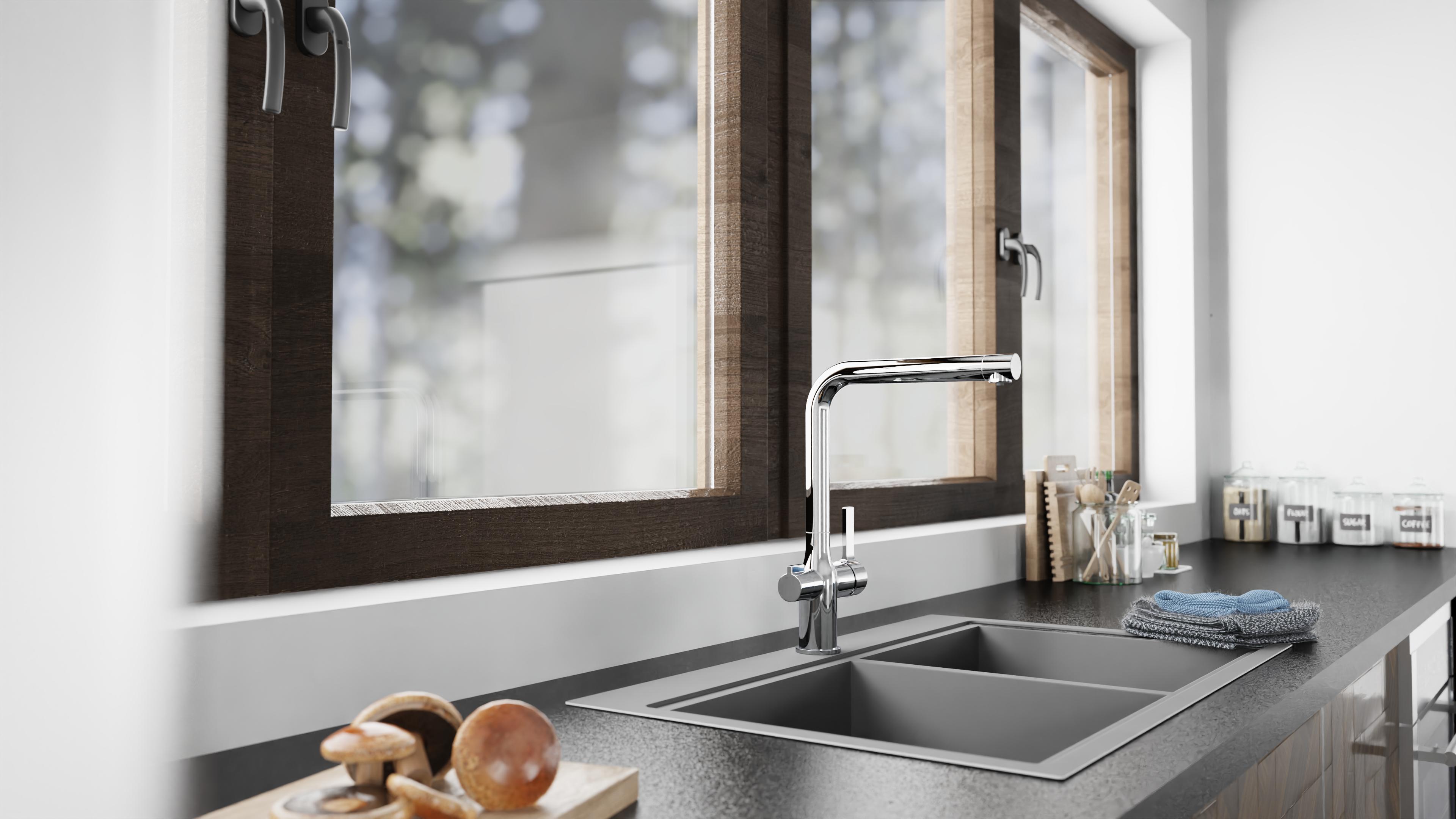 Schütte Trinkwasser-Spültischarmatur AQUASTAR PRO, Chrom, mit Filtersystem