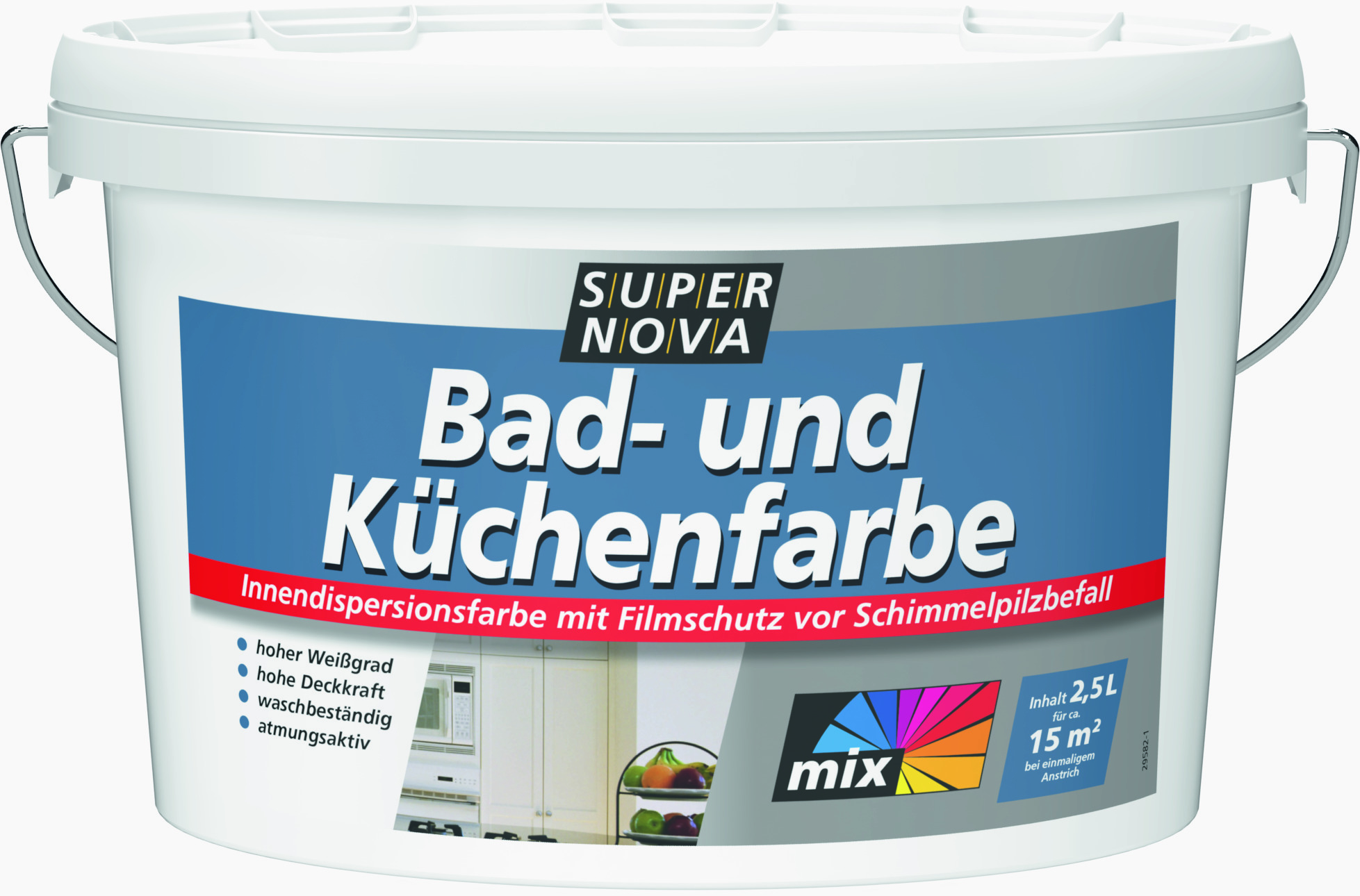 Super Nova Bad- und Küchenfarbe, weiß, 2,5 l