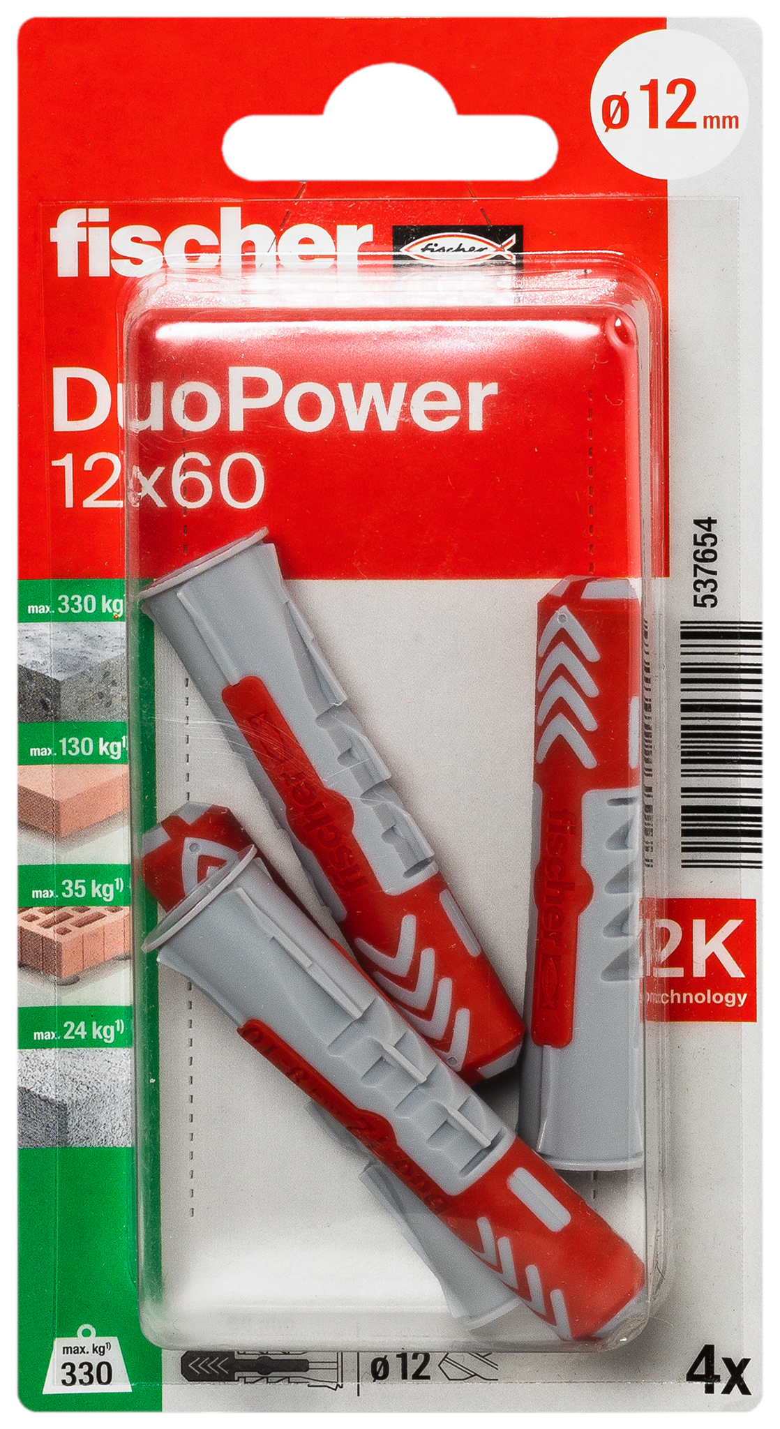 fischer DuoPower Universaldübel 12 x 60 K (4) fischer DuoPower Universaldübel 12 x 60 K (4)