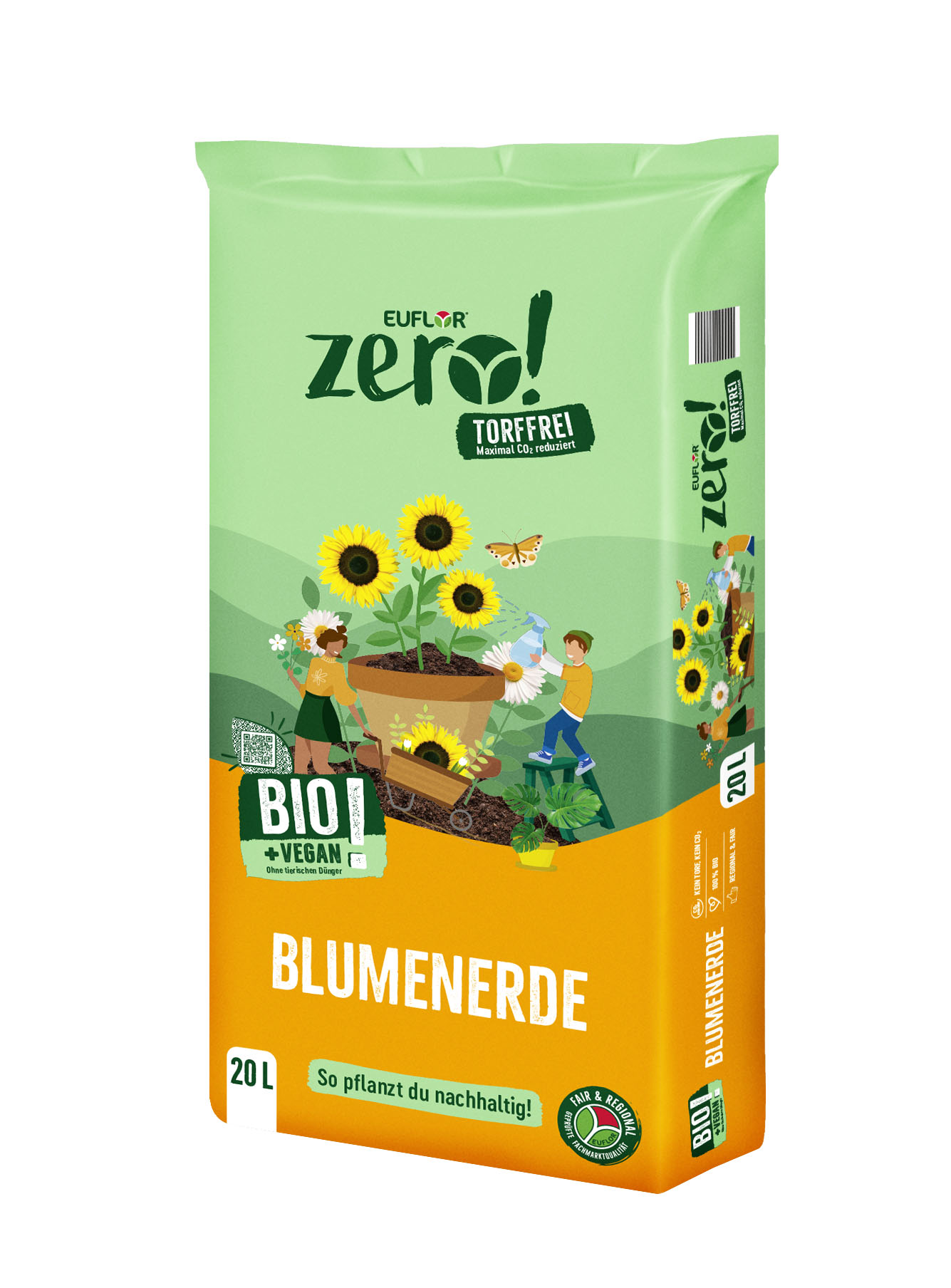 4008089017168_Zero_20L_Blumenerde_3D Euflor zero! Bio Blumenerde, 20 L