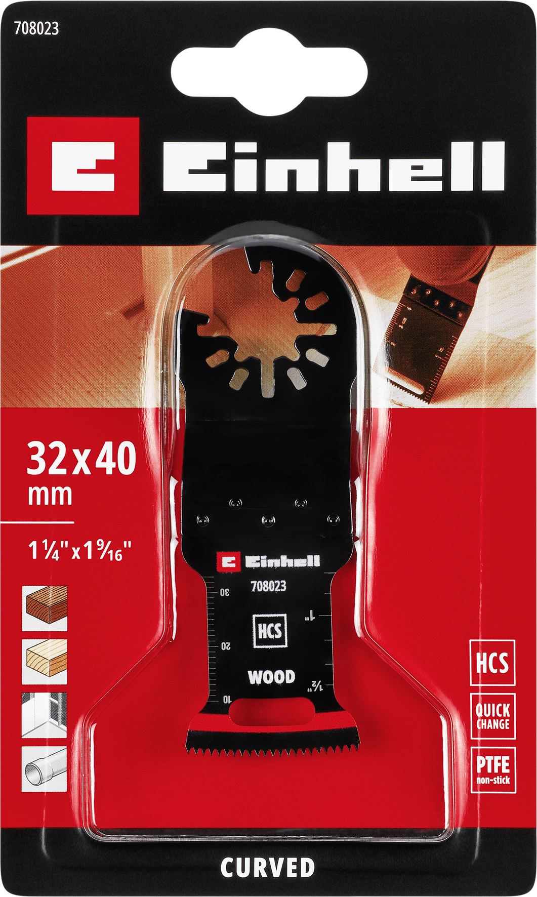 Einhell HCS-Tauchsägeblatt mit Universalaufnahme, curved, 32 x 40 mm