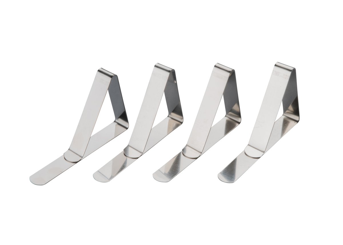 Fackelmann 4 Tischtuchklammern, 8 cm, INOX