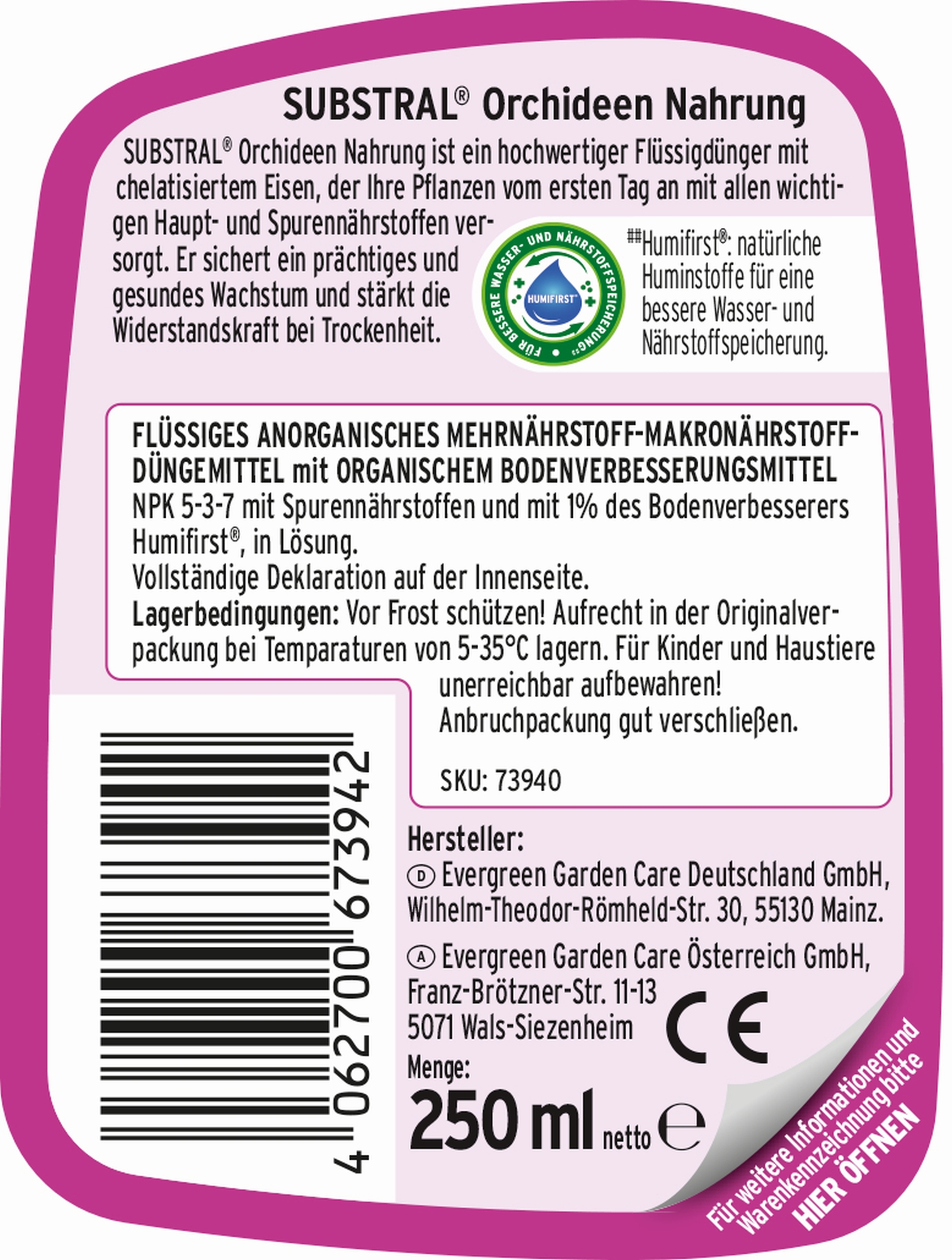 Substral Orchideen-Nahrung - 250 ml Substral Orchideen-Nahrung - 250 ml