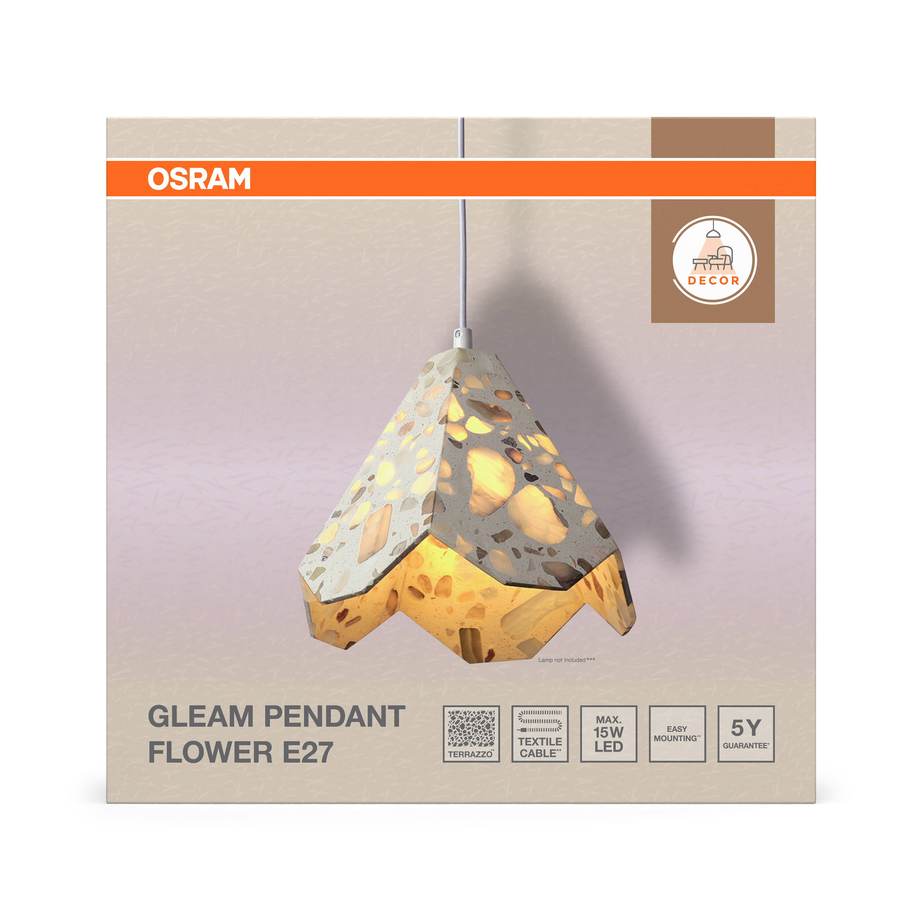 Osram DECOR Gleam Pendelleuchte Flower, E27, weiß