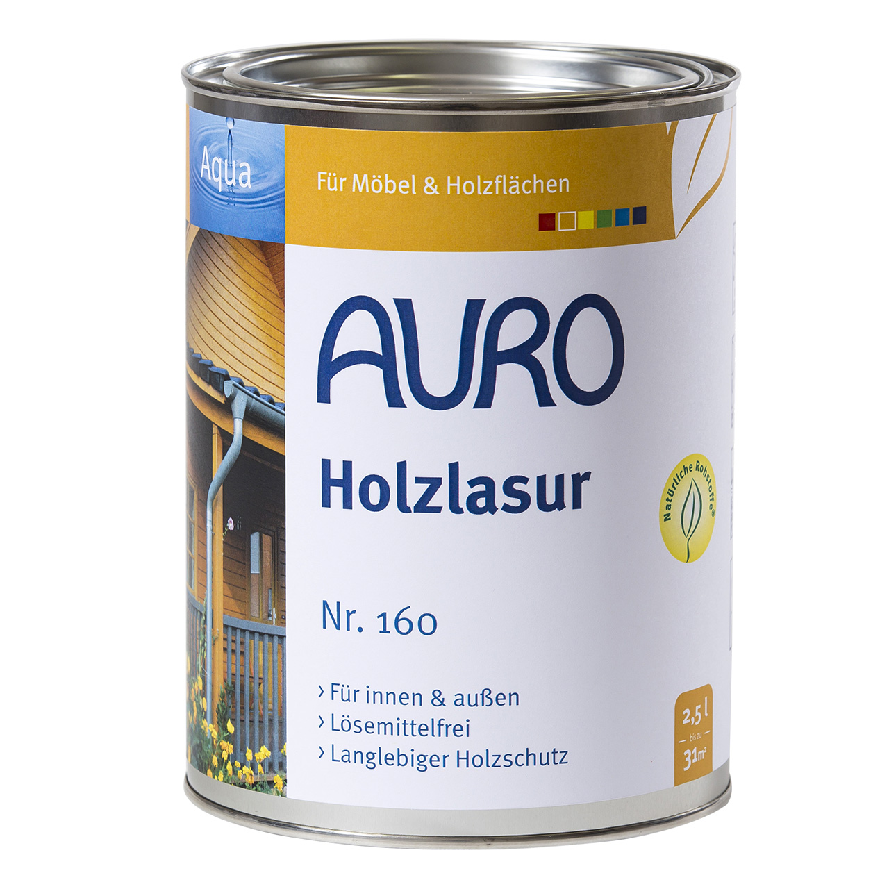 Auro Holzlasur Nr. 160 azur, 2,5L