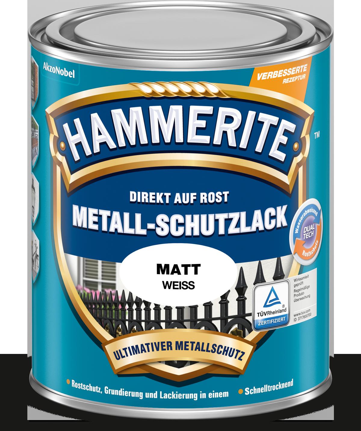 515517_4007591715784_5134932_HT_Metallschutzlack_MT_250ml_weiss HAMMERITE METALL-LACK MATT WEISS 250ML