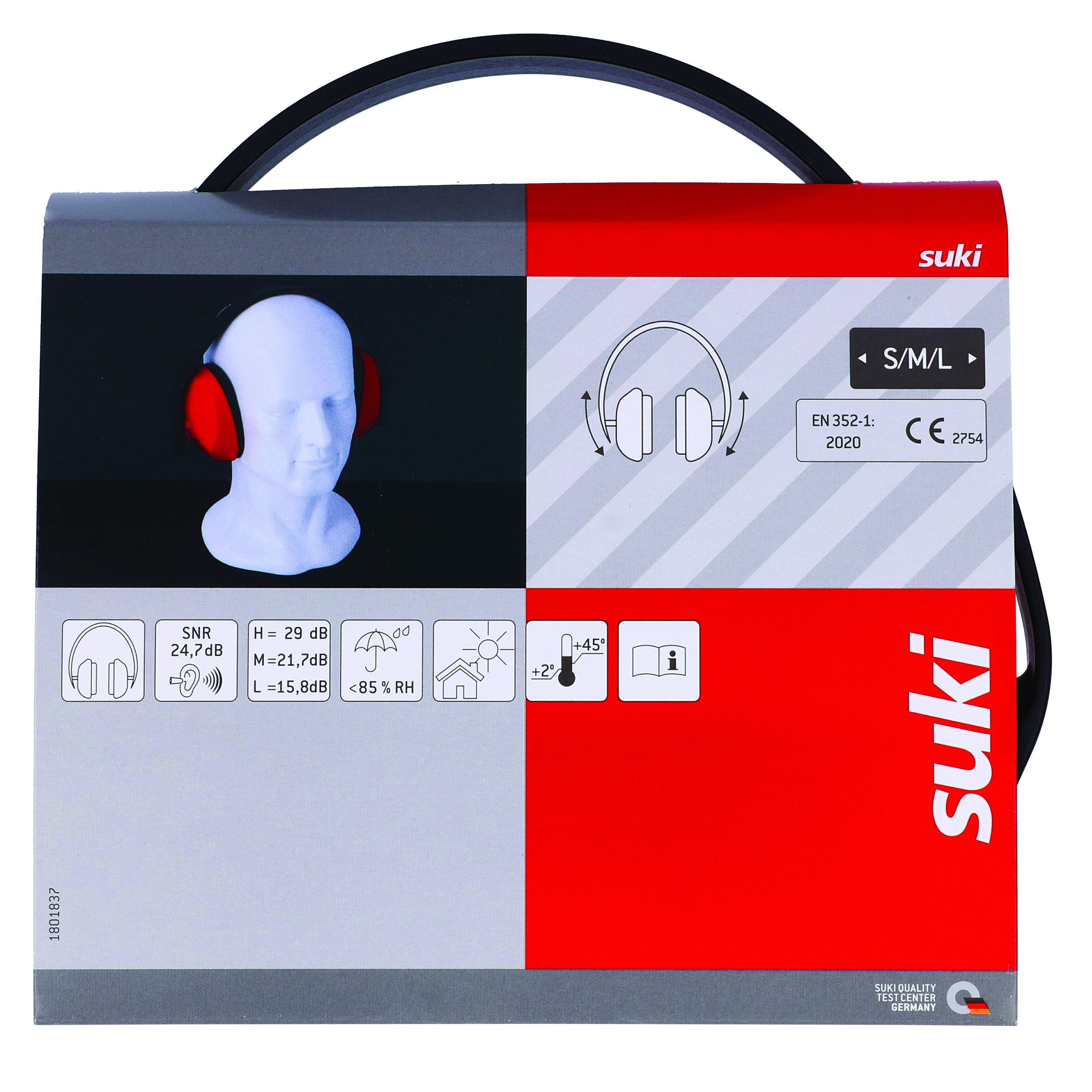 Suki Kapselgehörschutz 24,7 dB, rot Suki Kapselgehörschutz 24,7 dB, rot