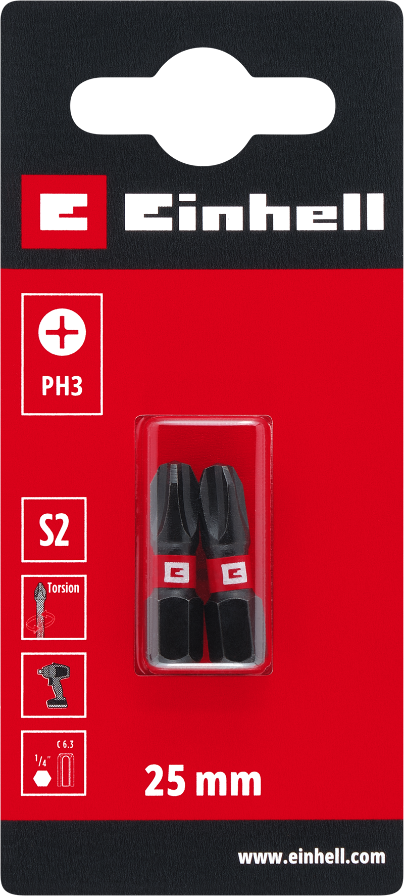 Einhell Impact-Bits Torsion, 25 mm, PH3 S2