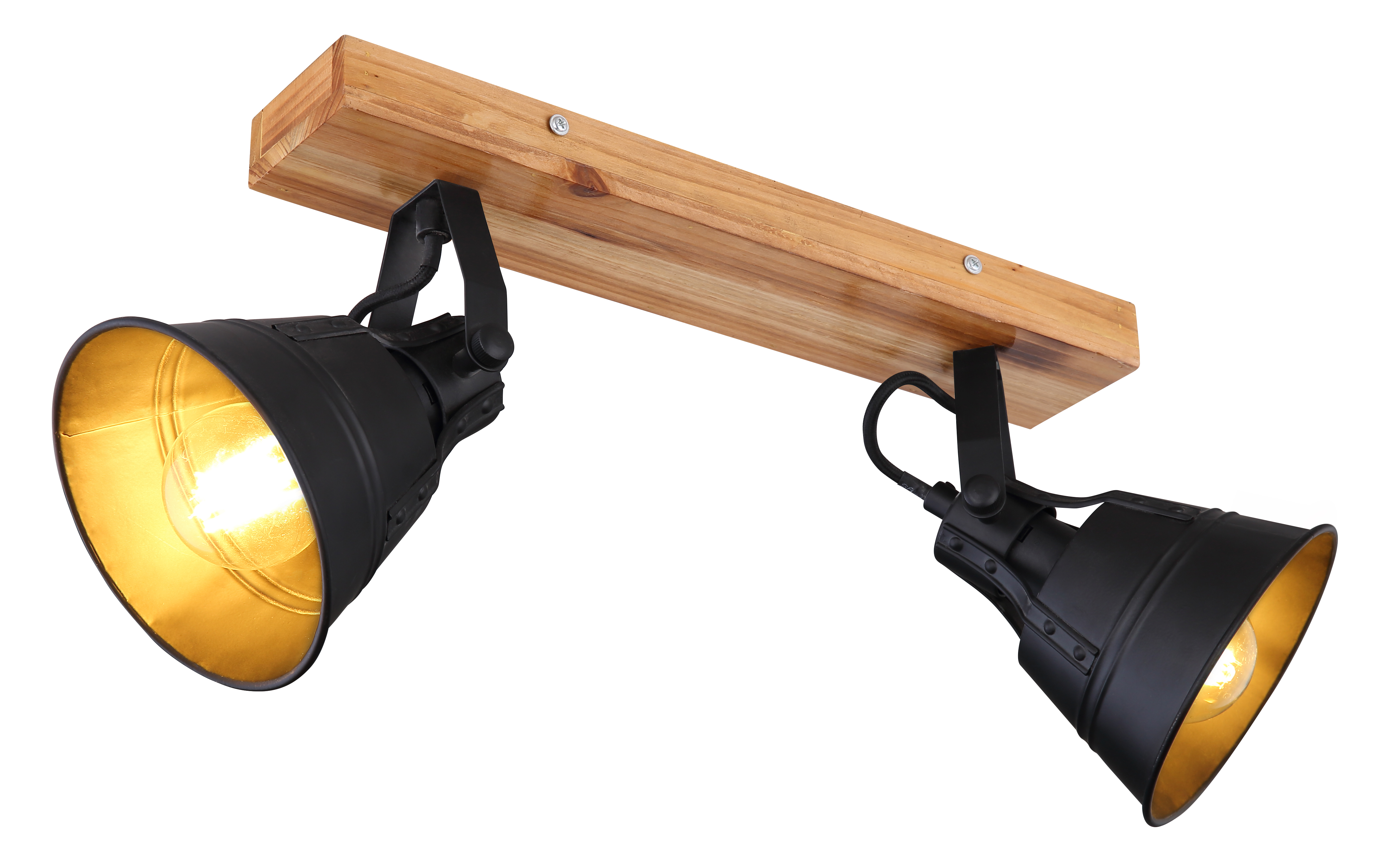779573-1 Globo Strahler Holz Braun/schwarz zweiflammig