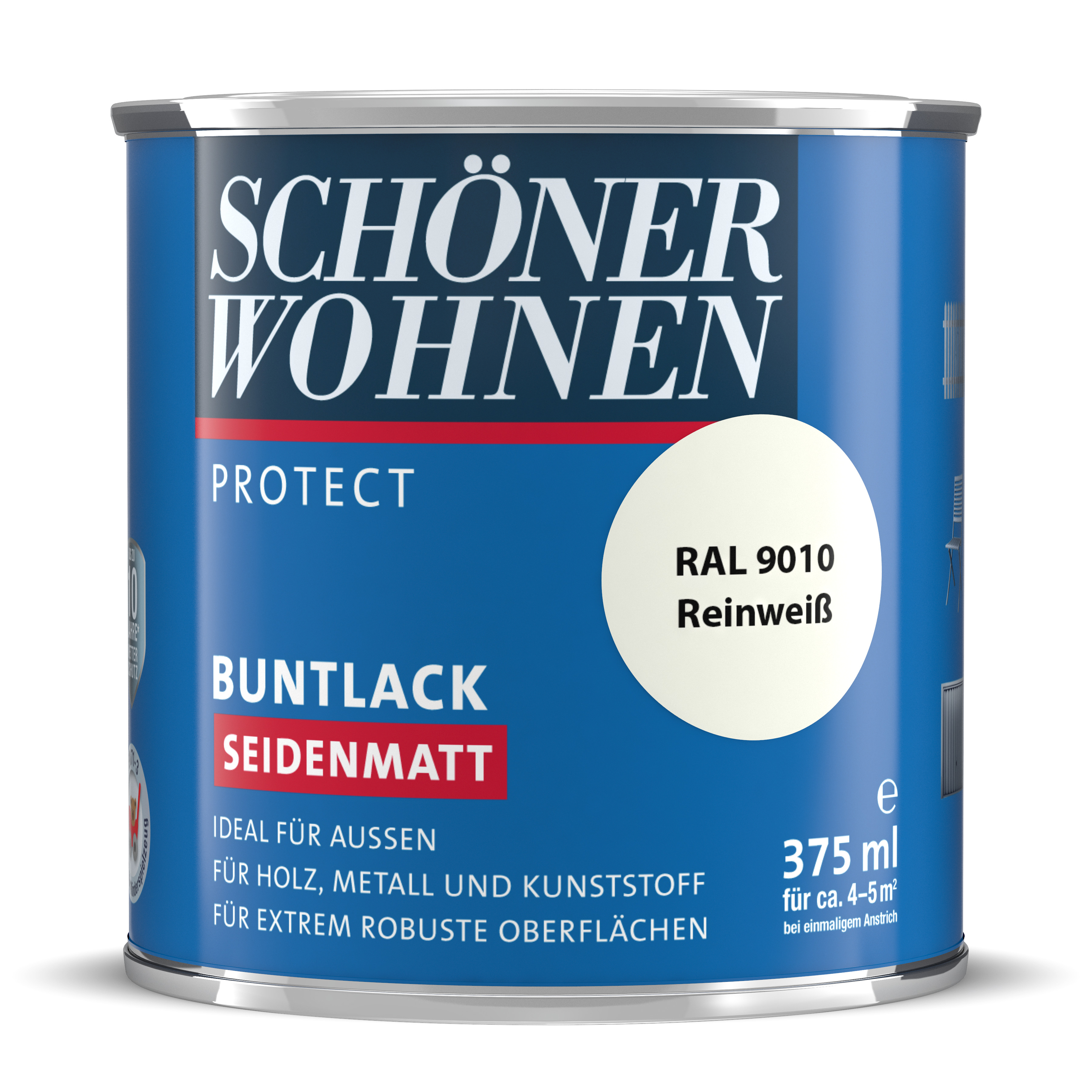 SW_2435-0375-9010 Schöner Wohnen Protect Buntlack, seidenmatt, reinweiß