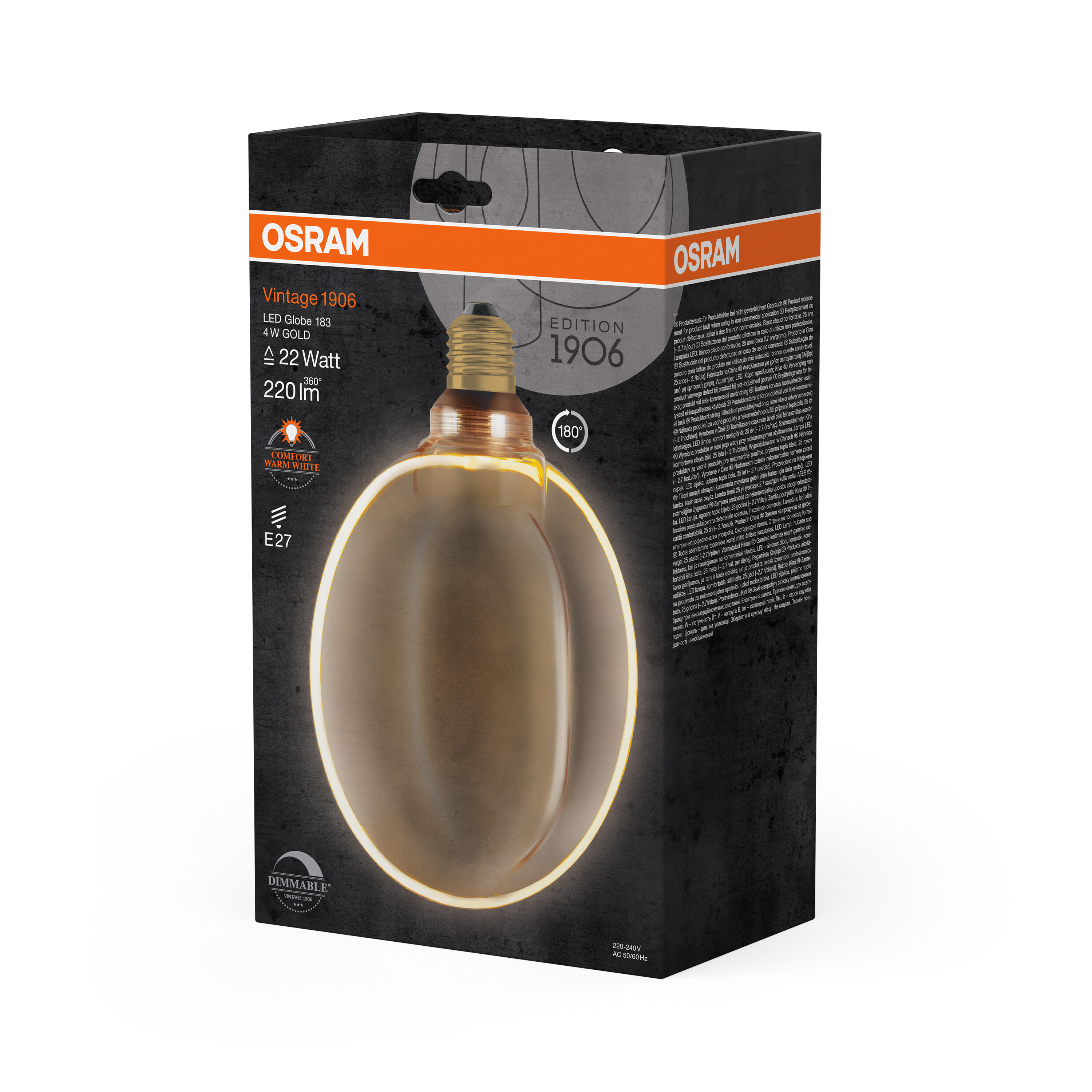 Osram Vintage 1906 LED Lampe O-Form, warmweiß