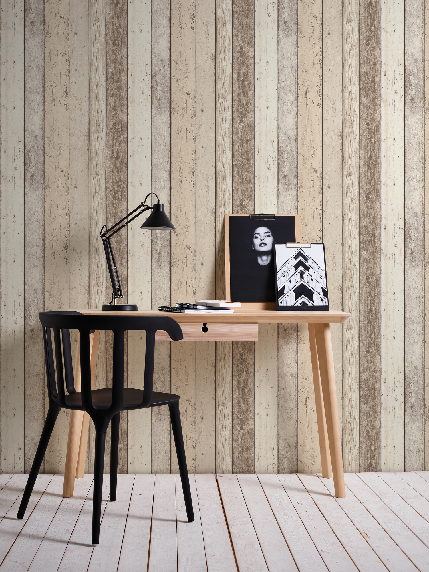 A.S. Création Vliestapete, holzoptik beige creme – paneeltapete im vintage shabby chic stil