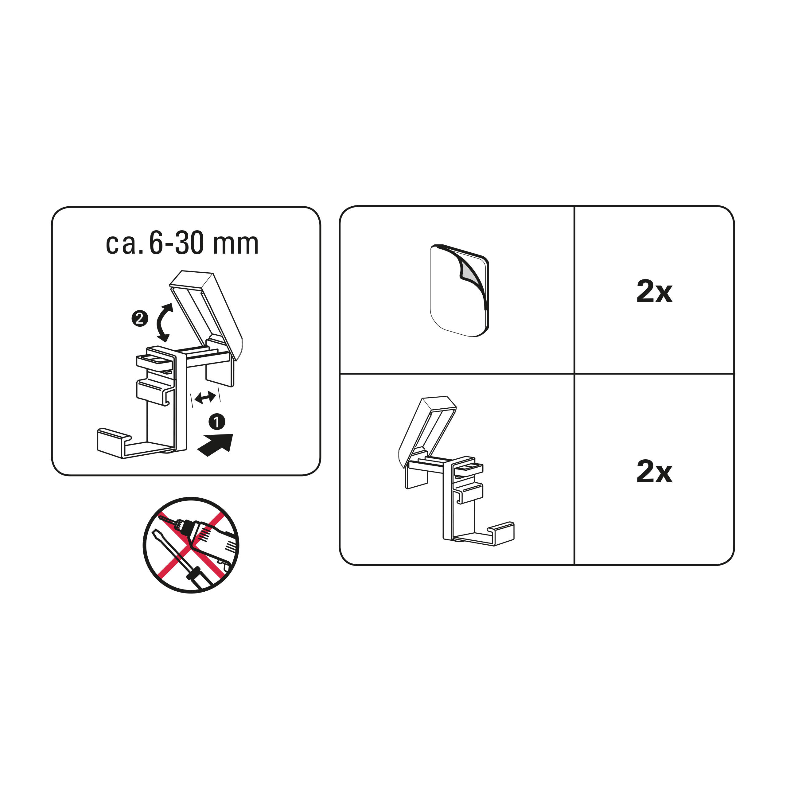 022552_02-Klemmtr-ger-f-r-Alu-Jal-weiss-Inhalt GARDINIA KLEMMTRÄGER FÜR ALU.-JAL.WEIß