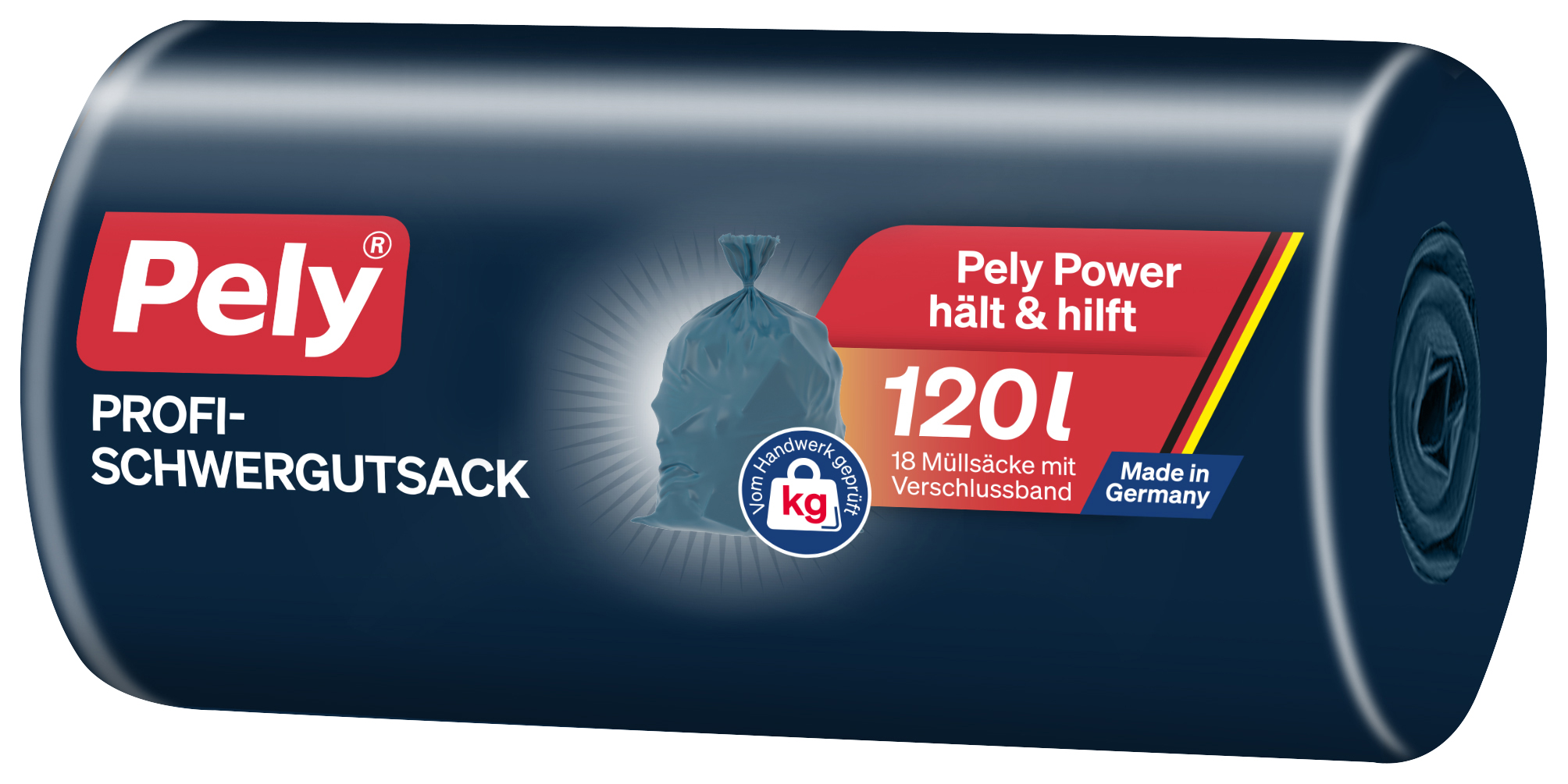 Pely® Profi-Schwergutsäcke, mit Verschlussband, blau, 120 Liter, 18 Stück
