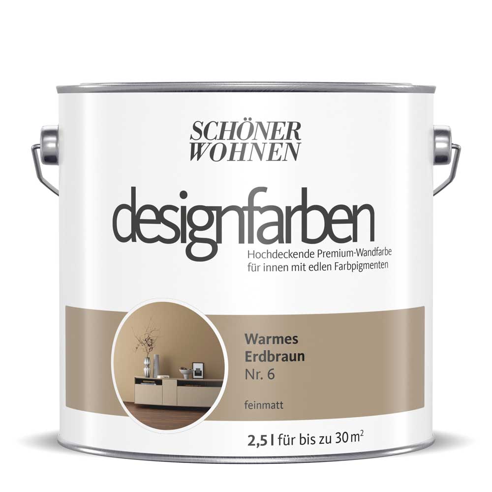 Schöner Wohnen Designfarbe, warmes erdbraun, 2,5L Schöner Wohnen Designfarbe, warmes erdbraun, 2,5L