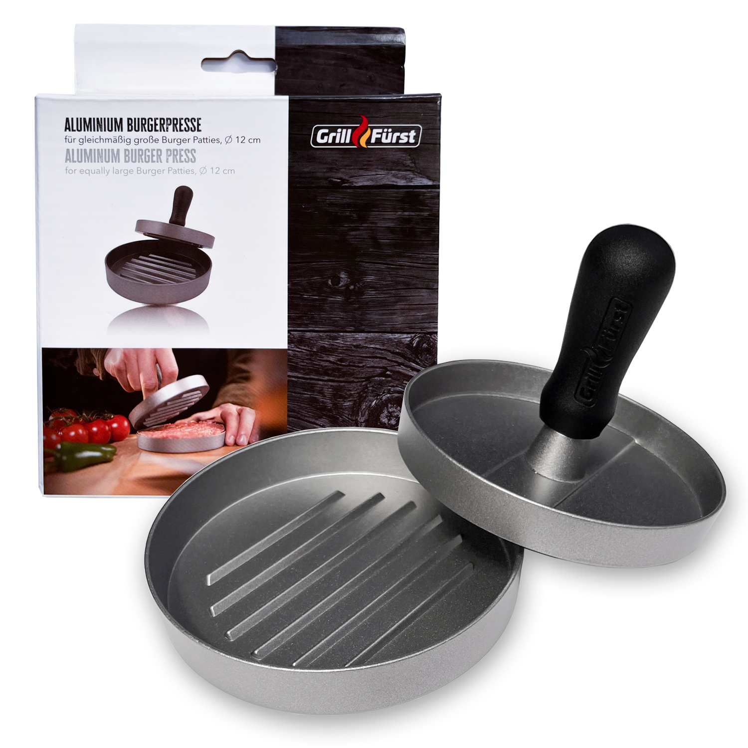 Grillfürst Burgerpresse Aluguss, 11,5 cm