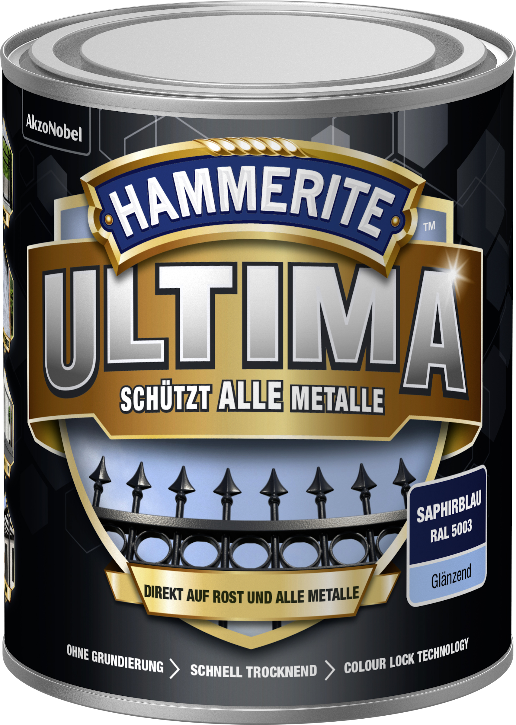 Hammerite Metall Schutzlack Ultima saphierblau RAL5003, 750 ml Hammerite Metall Schutzlack Ultima saphierblau RAL5003, 750 ml