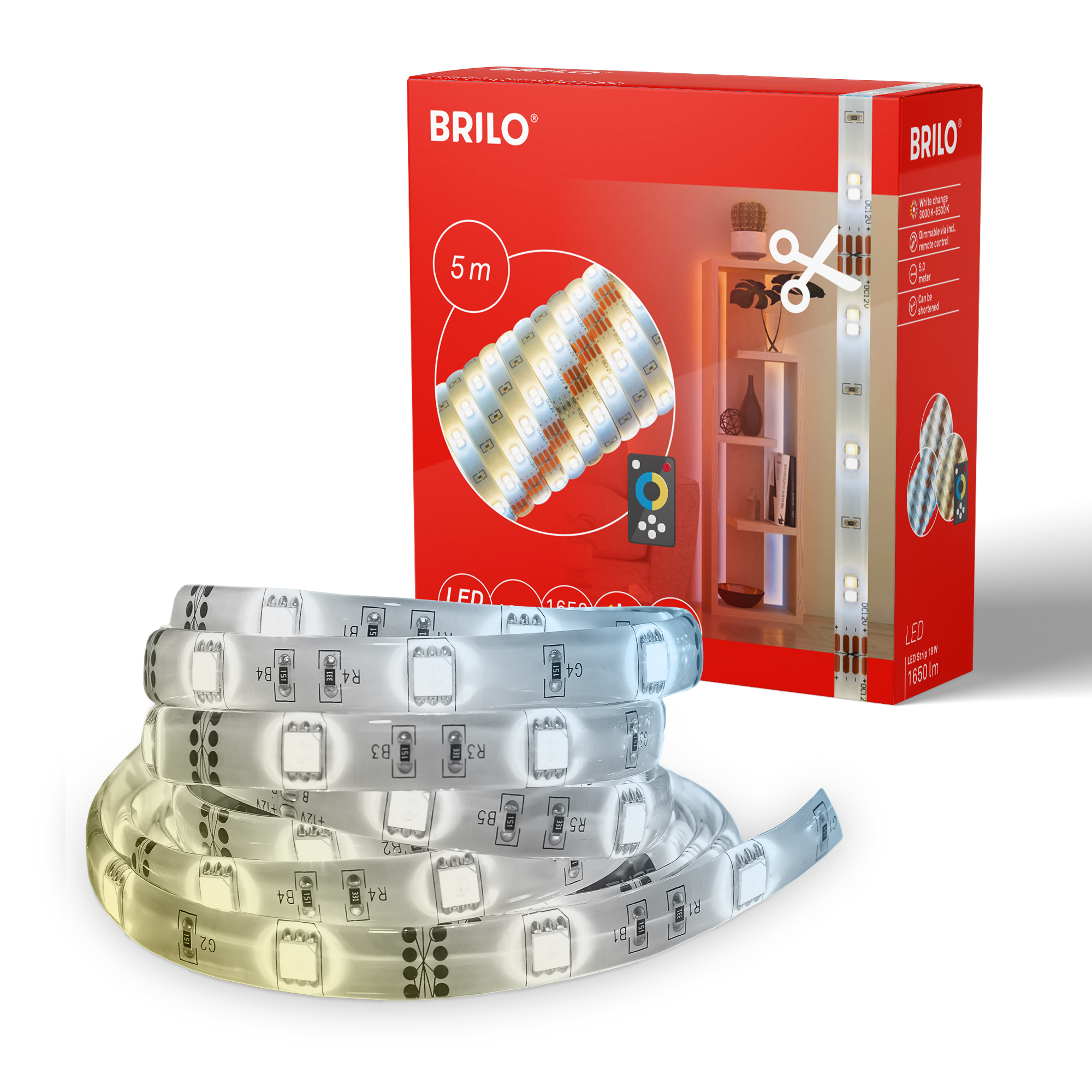 Briloner CCT LED Band, 500 cm, weiß Briloner CCT LED Band, 500 cm, weiß