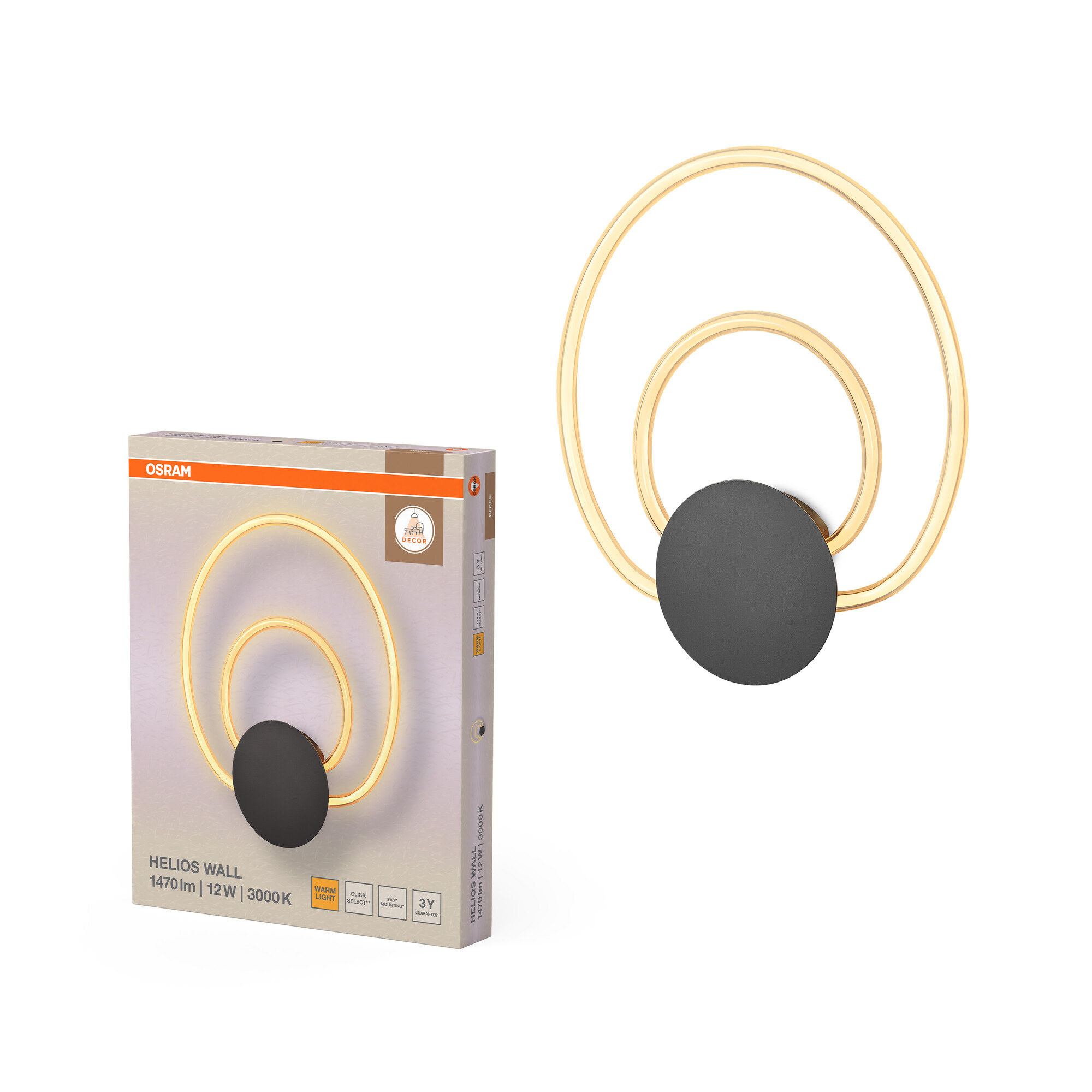 Osram Decor Helios Wandleuchte, 12W, Warmweiß