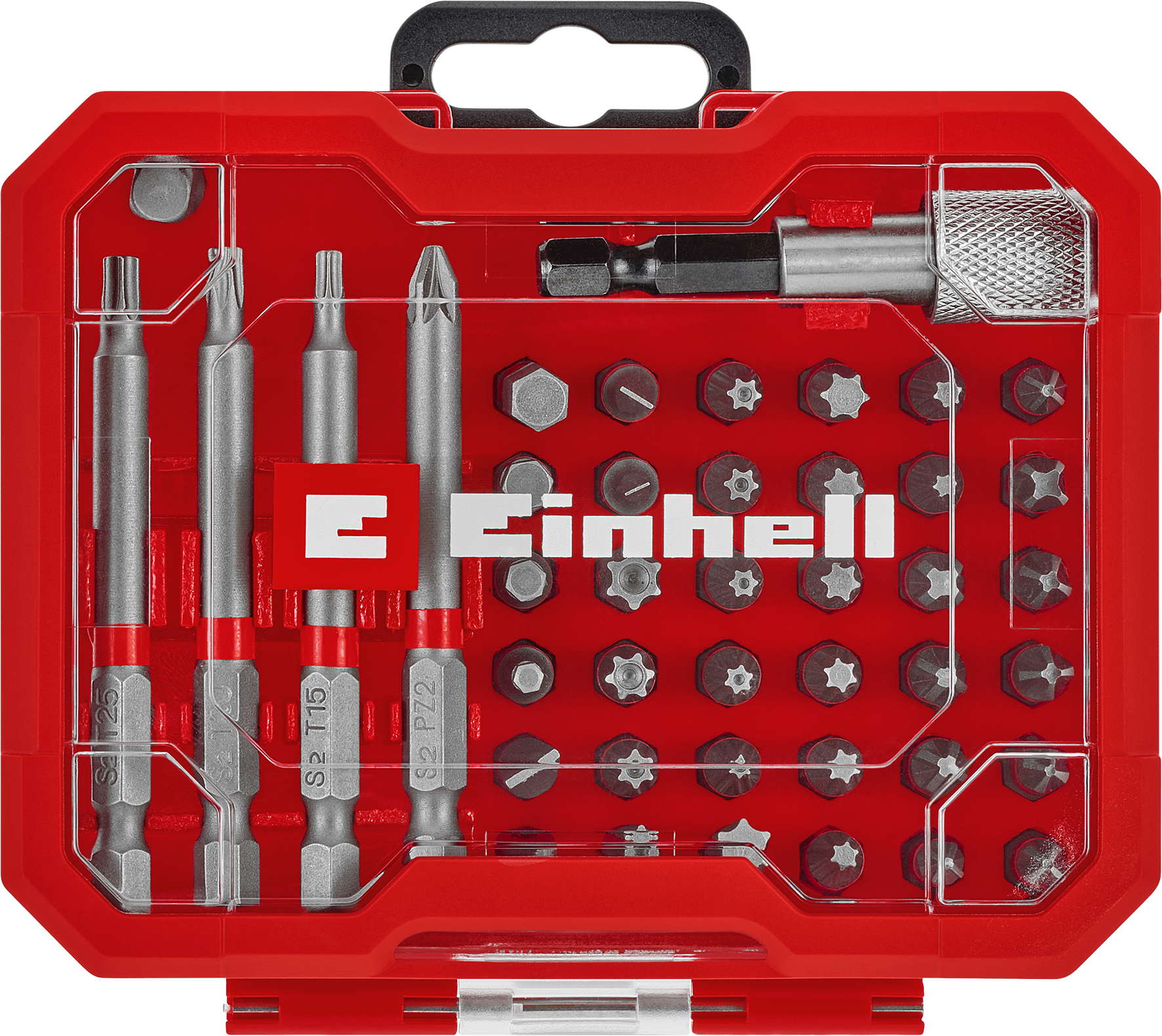 Einhell Bit-Box aus S2-Stahl mit Gürtelclip, 42-tlg. Einhell Bit-Box aus S2-Stahl mit Gürtelclip, 42-tlg.