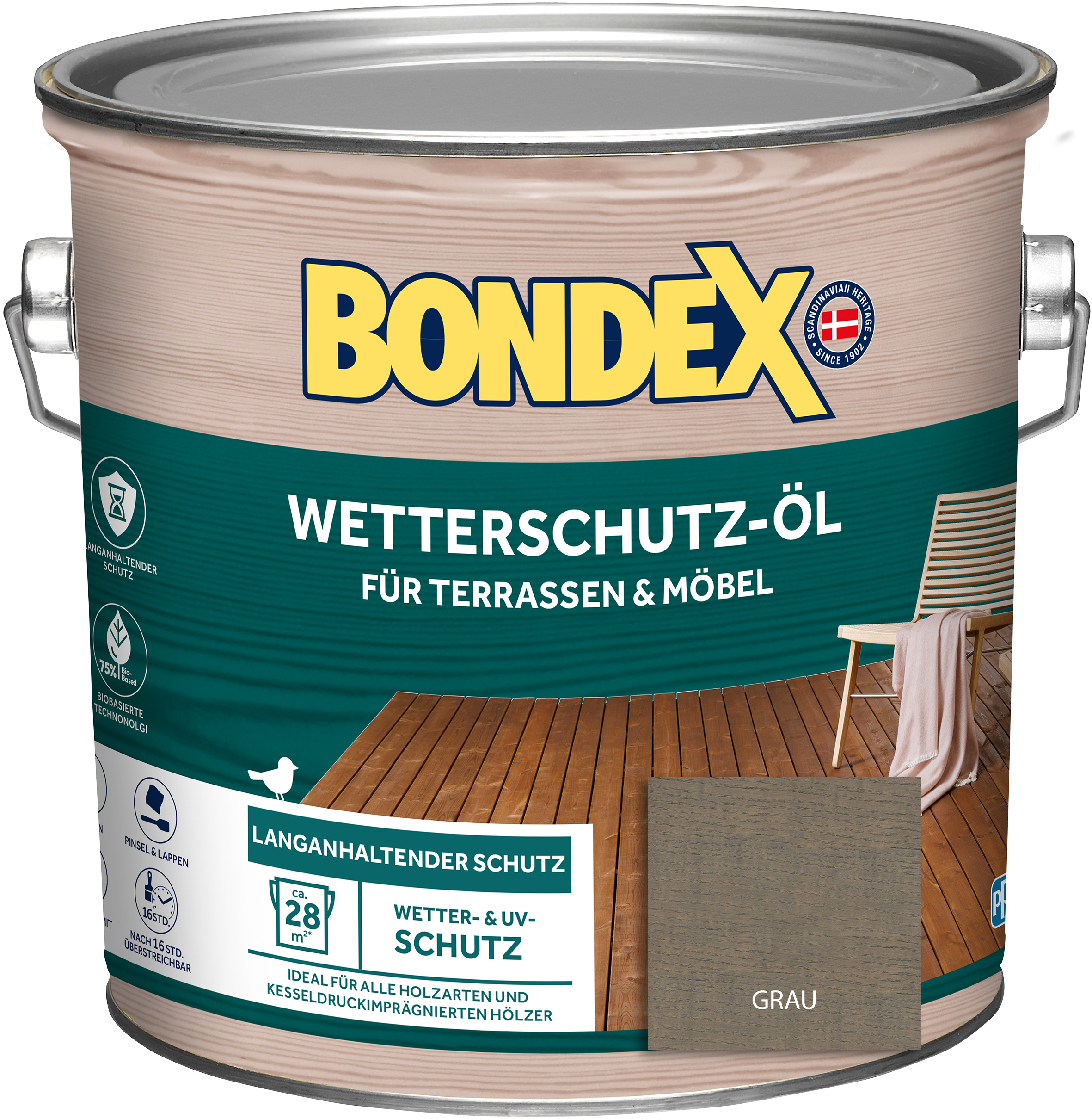 Bondex Wetterschutz-Öl, grau, 2,5 l Bondex Wetterschutz-Öl, grau, 2,5 l