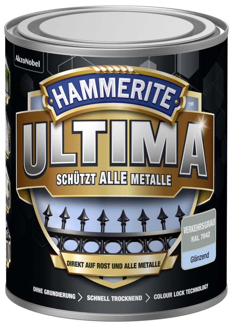 734599_4007591724359_5379731-Hammerite_ULTIMA_glaenzend_V750ml_verkehrsgrau HAMMERITE  METALLSCHUTZLACK ULTIMATE GLZ VERKEHRSGRAL 7042 750M