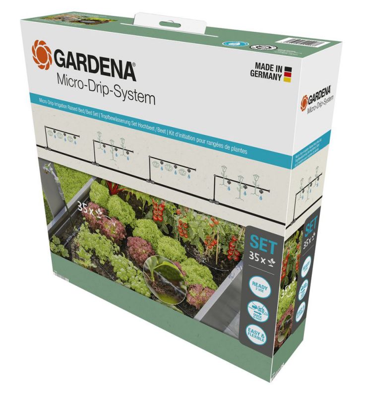 Gardena Micro-Drip-System Tropfbewässerung Set Hochbeet/Beet (35 Pflanzen) Gardena Micro-Drip-System Tropfbewässerung Set Hochbeet/Beet (35 Pflanzen)