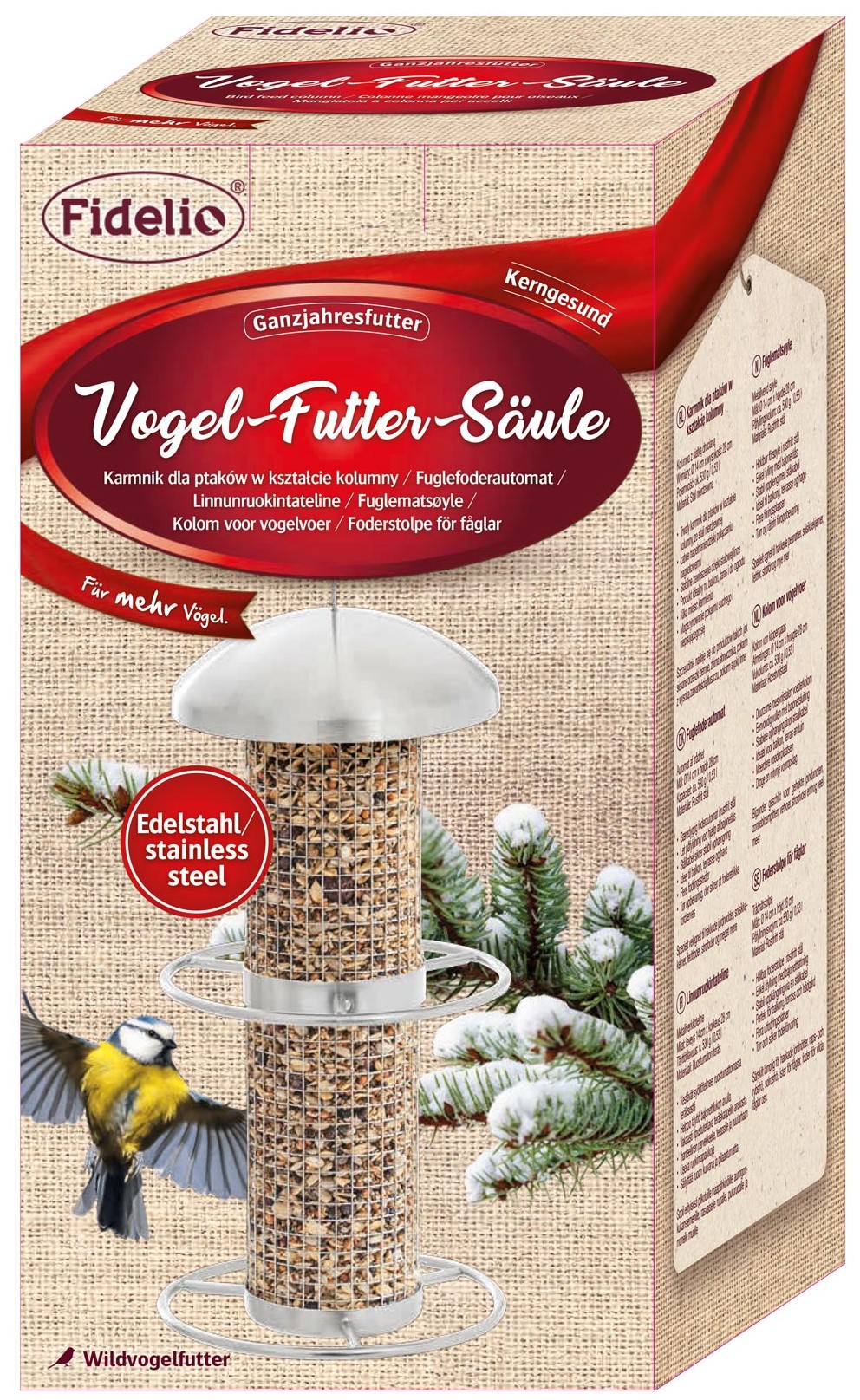 4141685-Futterstation-Edelstahl Futtersäule