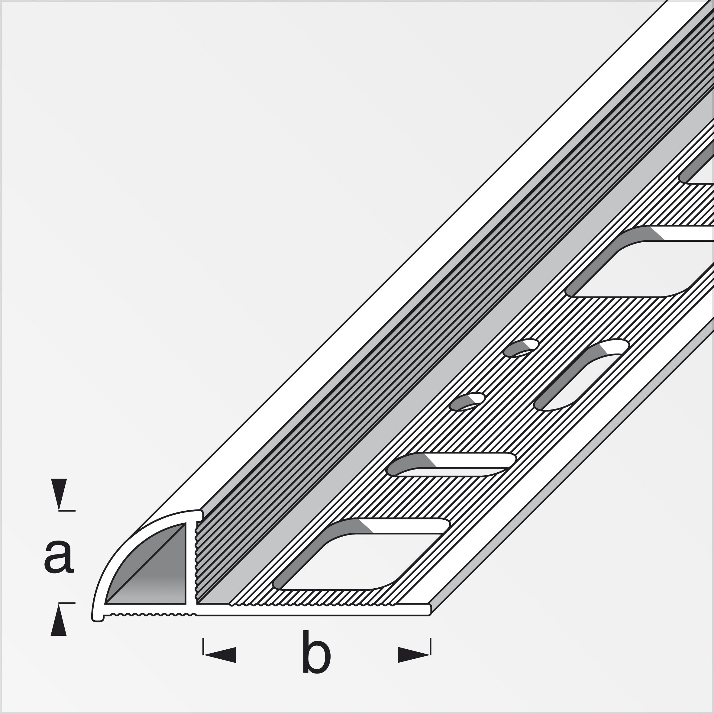 Alfer Viertelkreis-Profil, 1 m, chromoptik Alfer Viertelkreis-Profil, 1 m, chromoptik