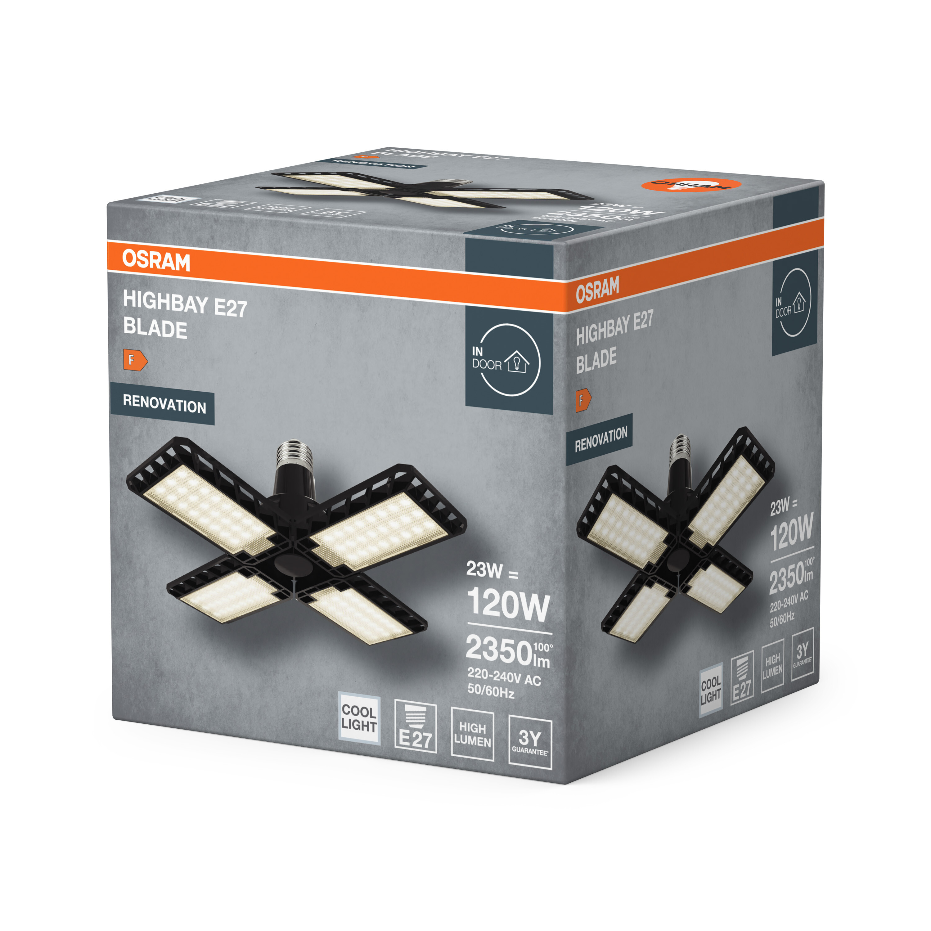 Osram Highbay Blade Deckenlampe mit Flügeln, E27, 23W