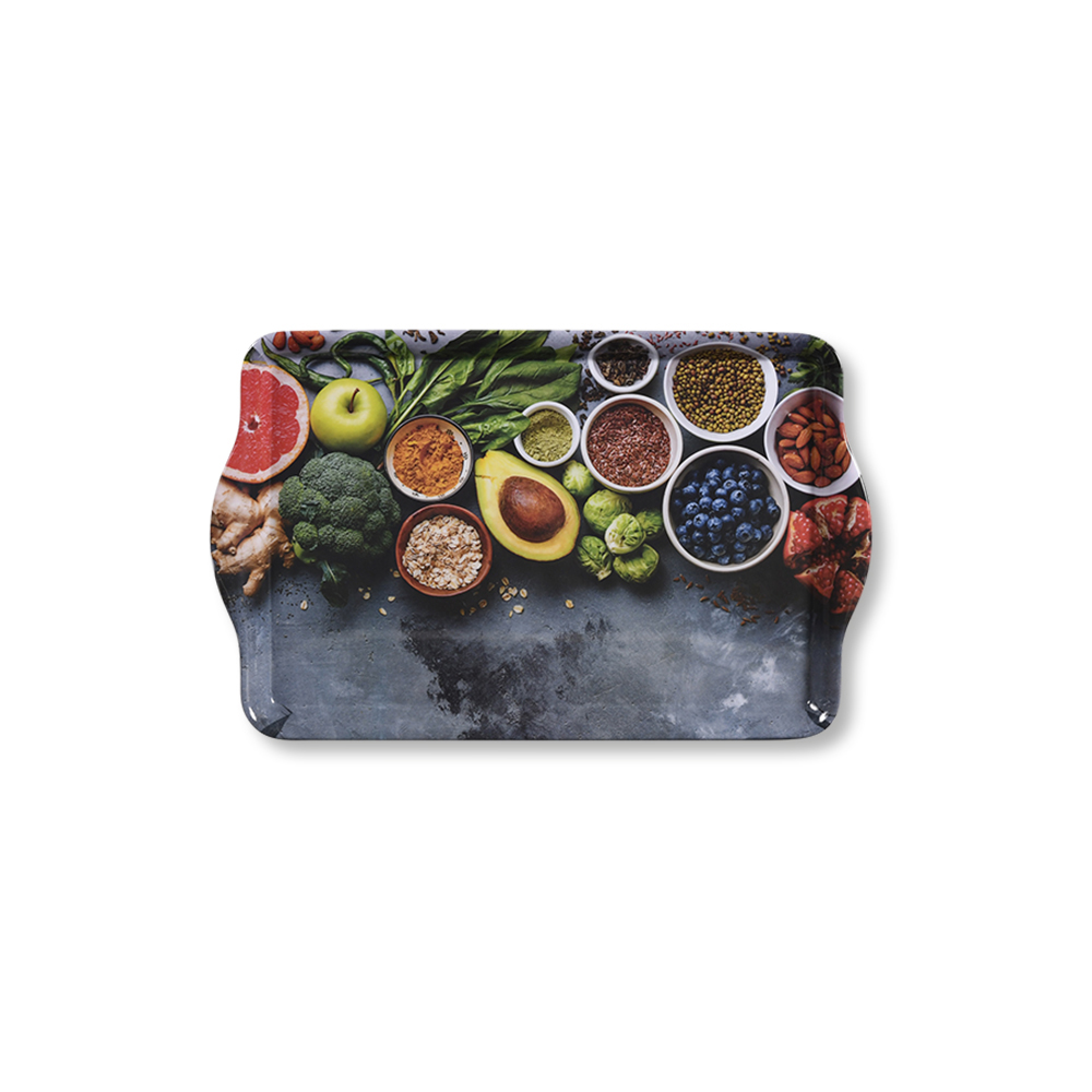 Kesper Serviertablett, Motiv: Healthy Kitchen, 39 x 24 x 3,5 cm