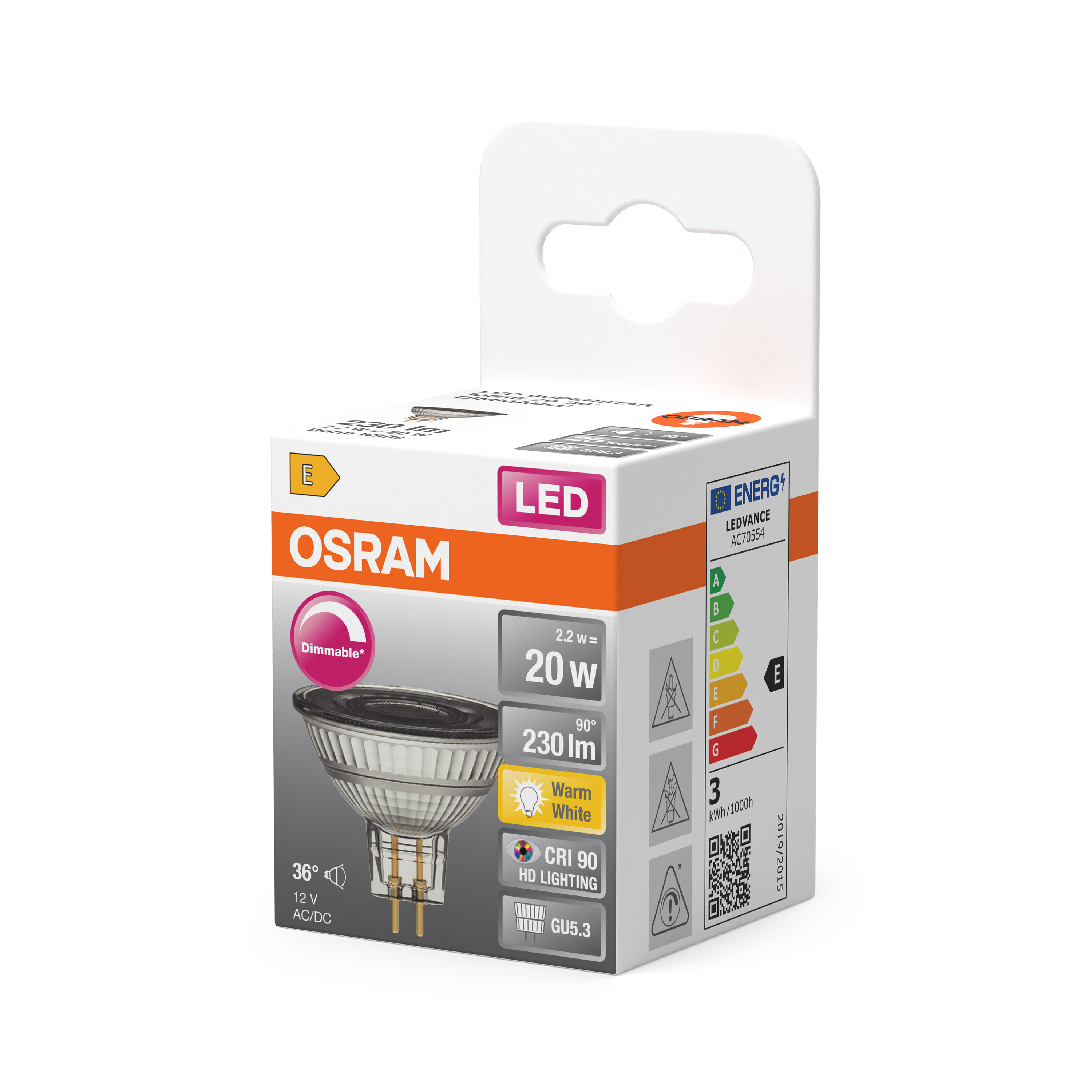 Osram Reflektorlampe Superstar, dimmbar, Warmweiß